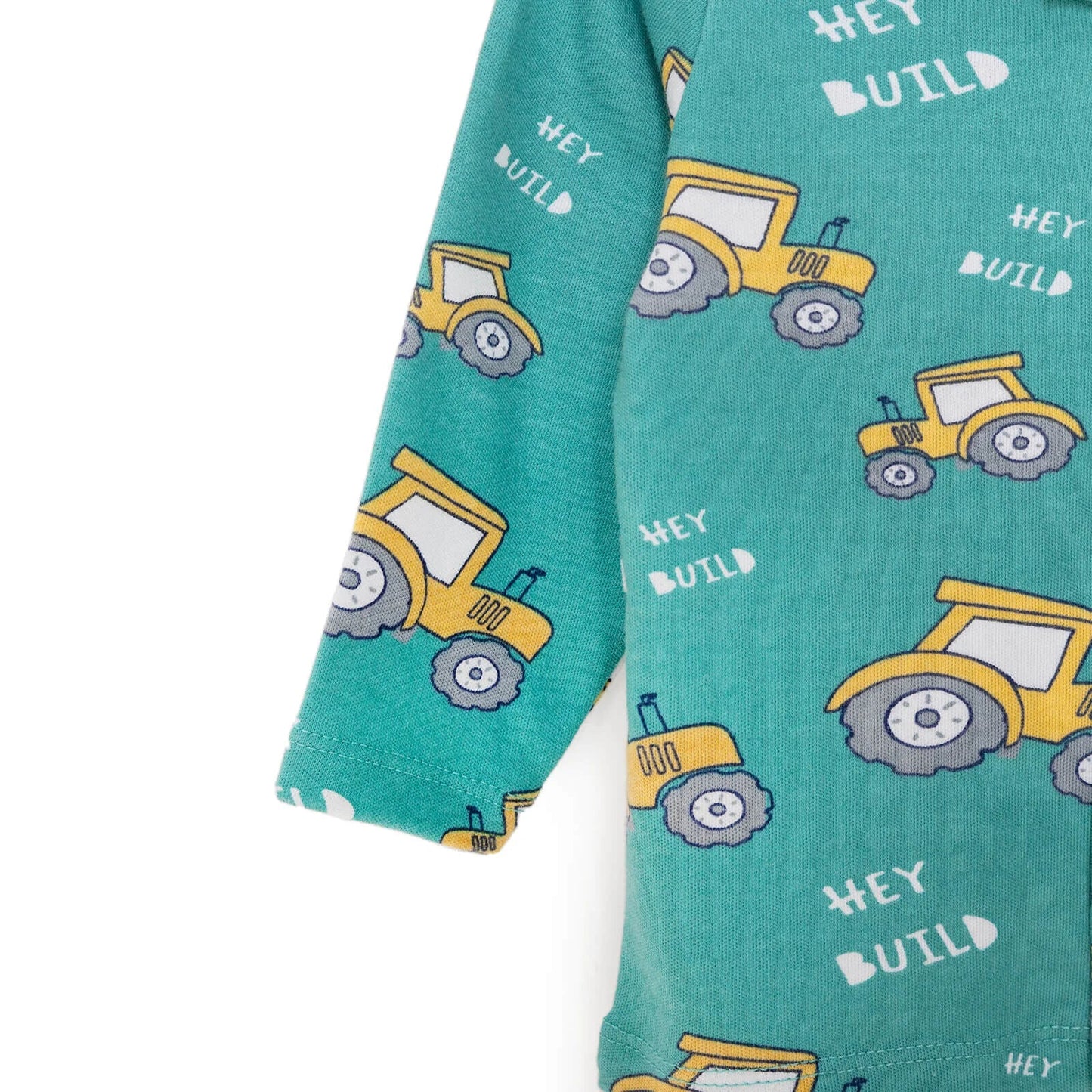 HelloBaby Baby Boy Tractor Patterned Collar Pyjamas 2 pcs - Green