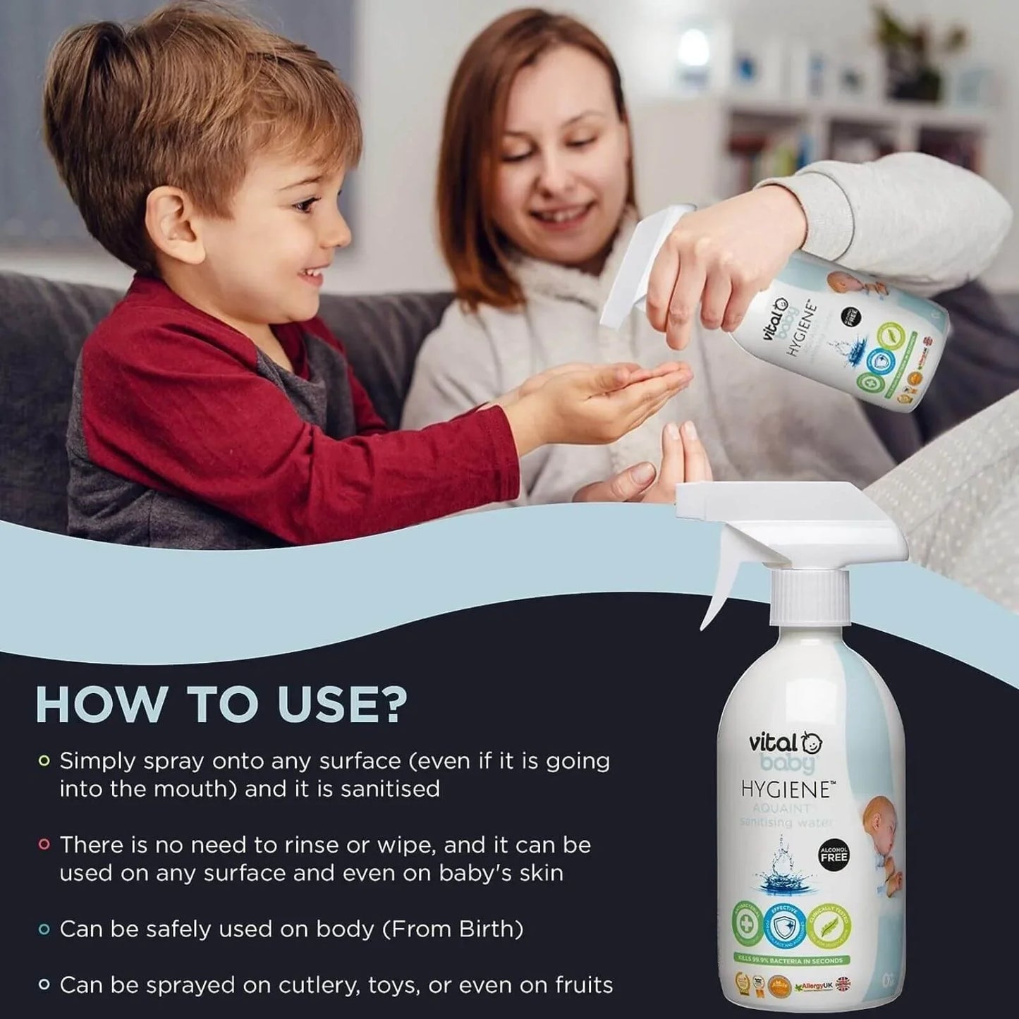 Vital Baby Hygiene Aquaint Cleansing Water 500ml