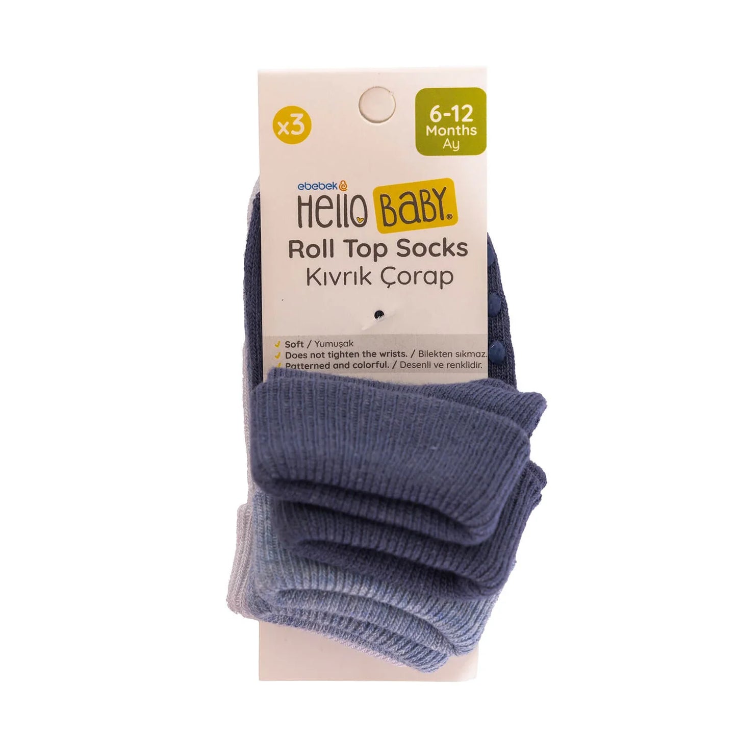 HelloBaby Baby Boy Pack of 3 Socks - Blue