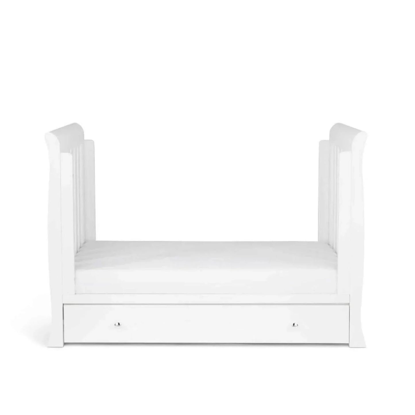 Ickle Bubba Snowdon Mini Cot Bed White - Premium Pocket Sprung Mattress