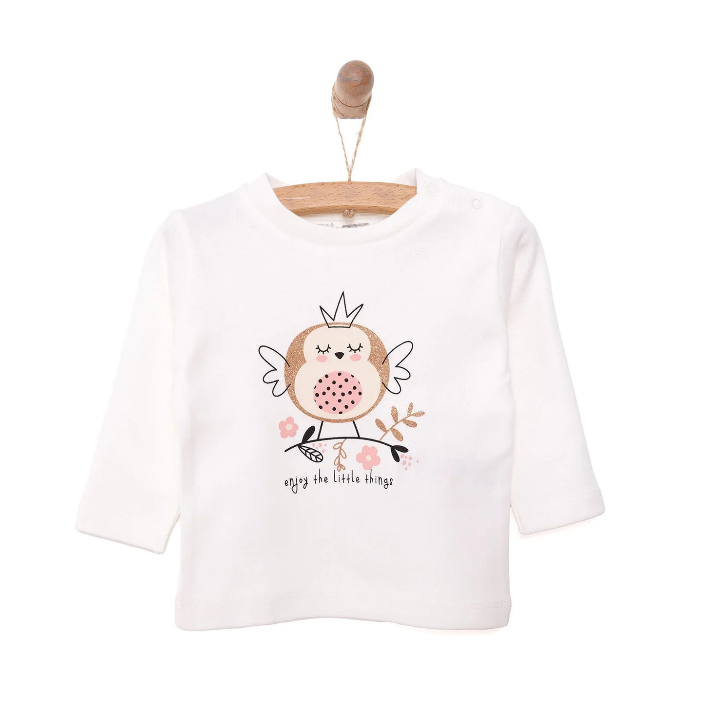HelloBaby Baby Girl Long Sleeve T-shirt - Ecru