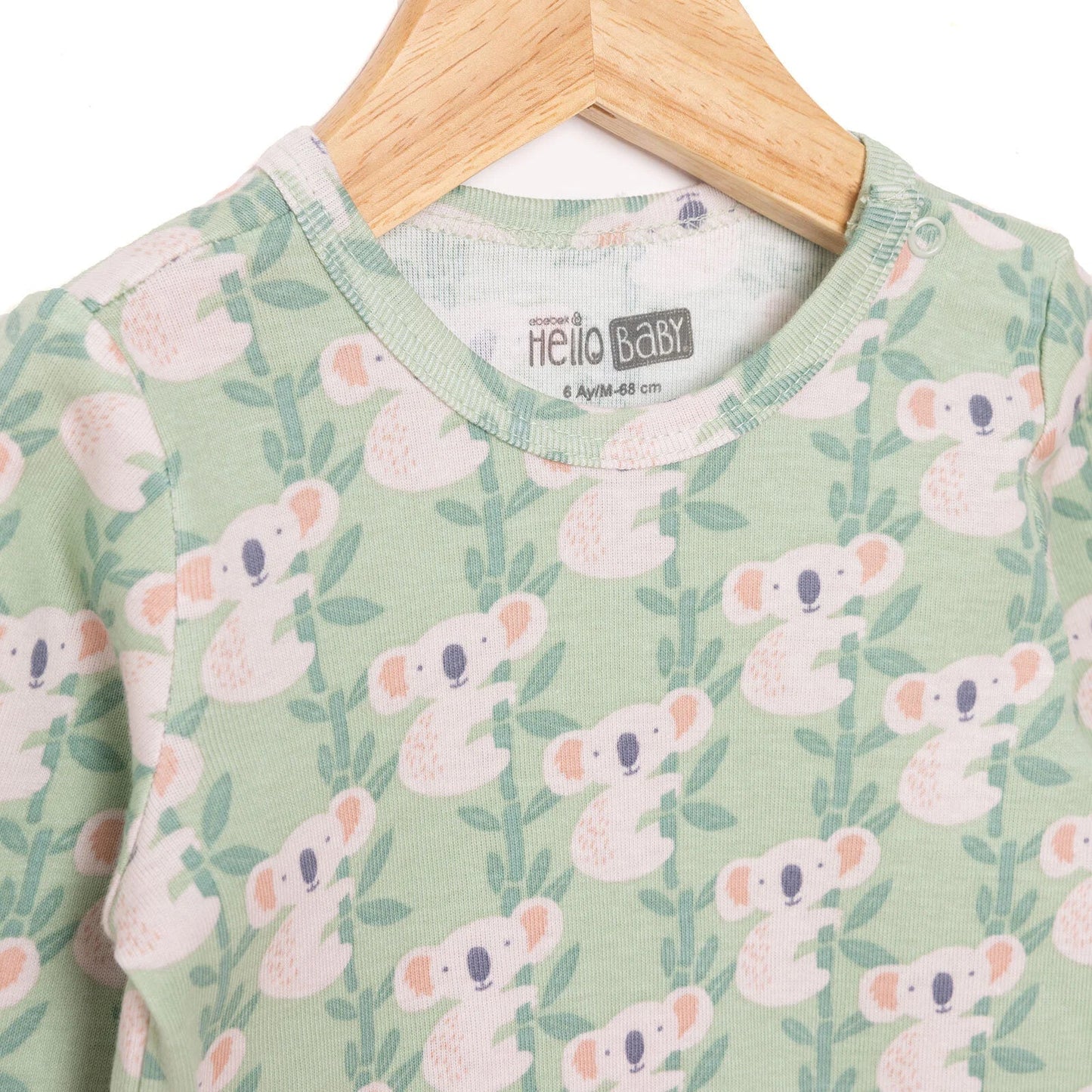 HelloBaby Boy Long Sleeve Bodysuit - Light Green