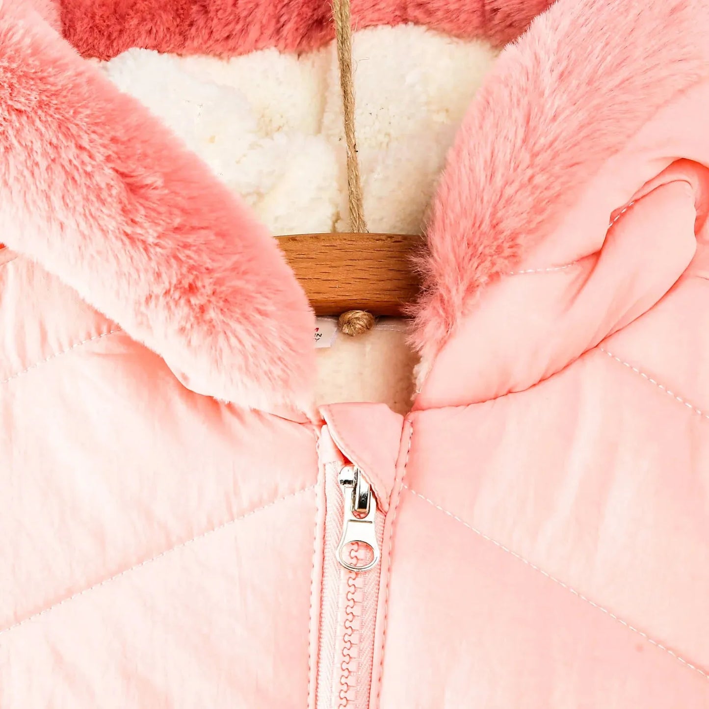 Midimod Baby Girl Quilted Snowsuit - Salmon
