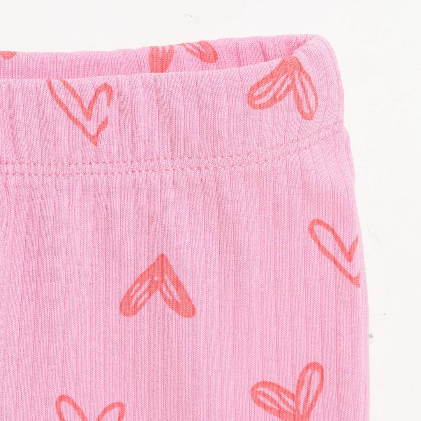 HelloBaby Girl Heart Patterned Flare Leggings - Pink
