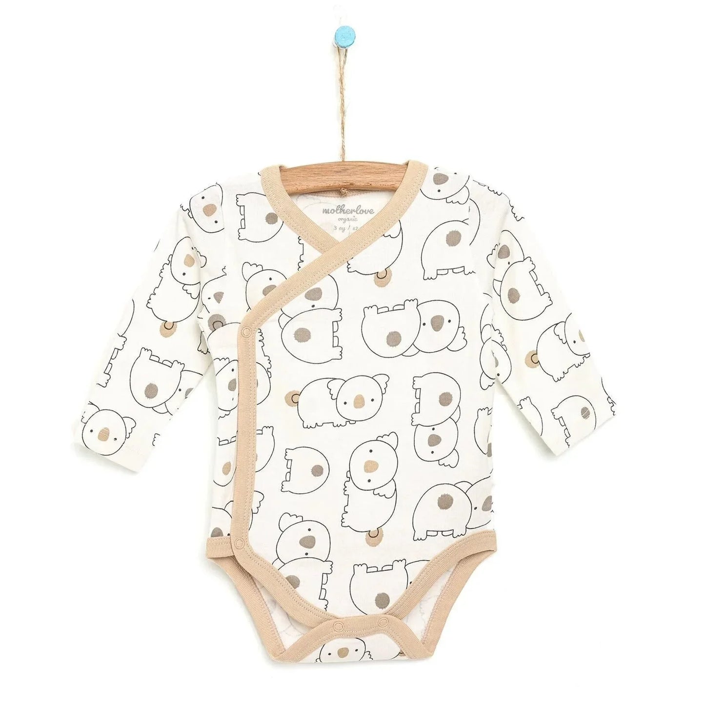 Motherlove Newborn Organic Sleeve Bodysuit - Beige