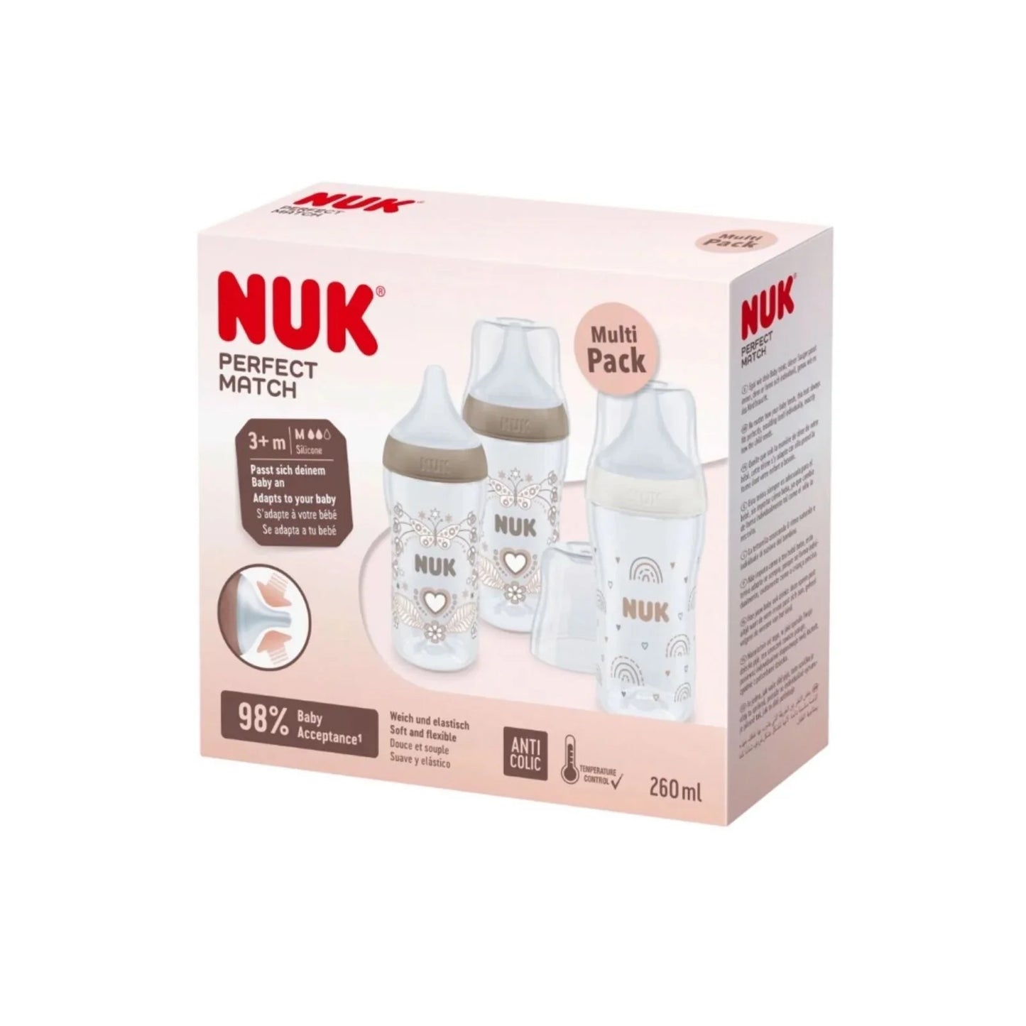 NUK Anti-Colic Perfect Match 260ml Pack of 3