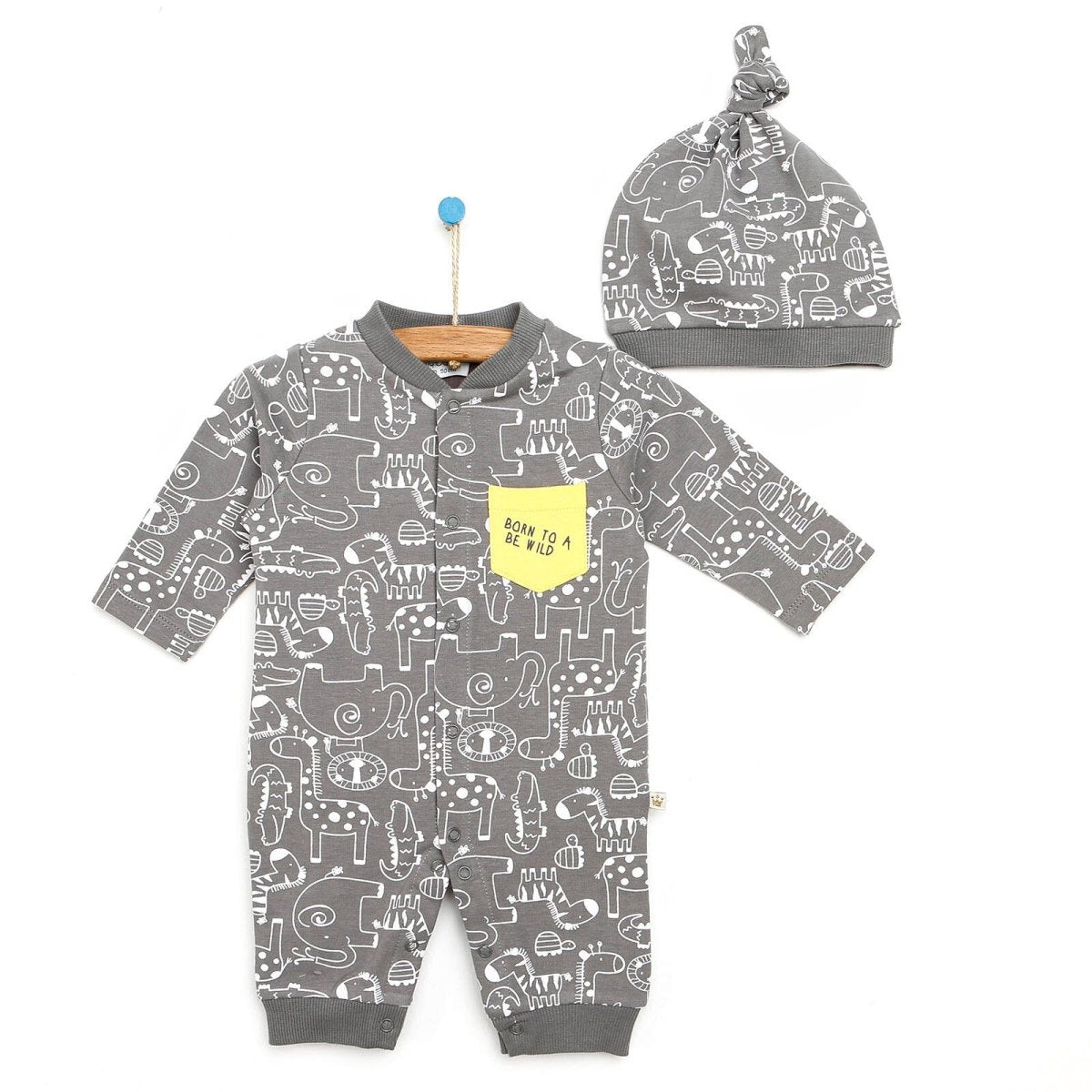 For My Baby Newborn Wild Jumpsuit - Dark Grey