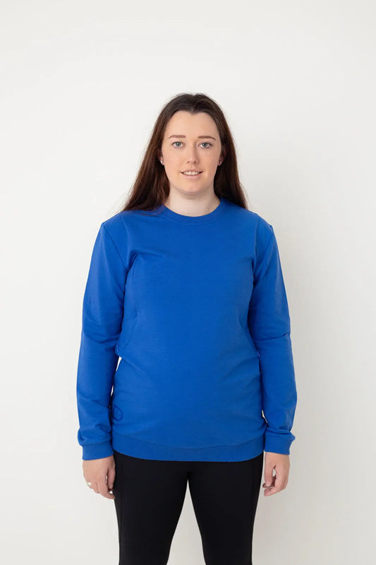 Latched Nursing Crew Sweatshirt - Blue