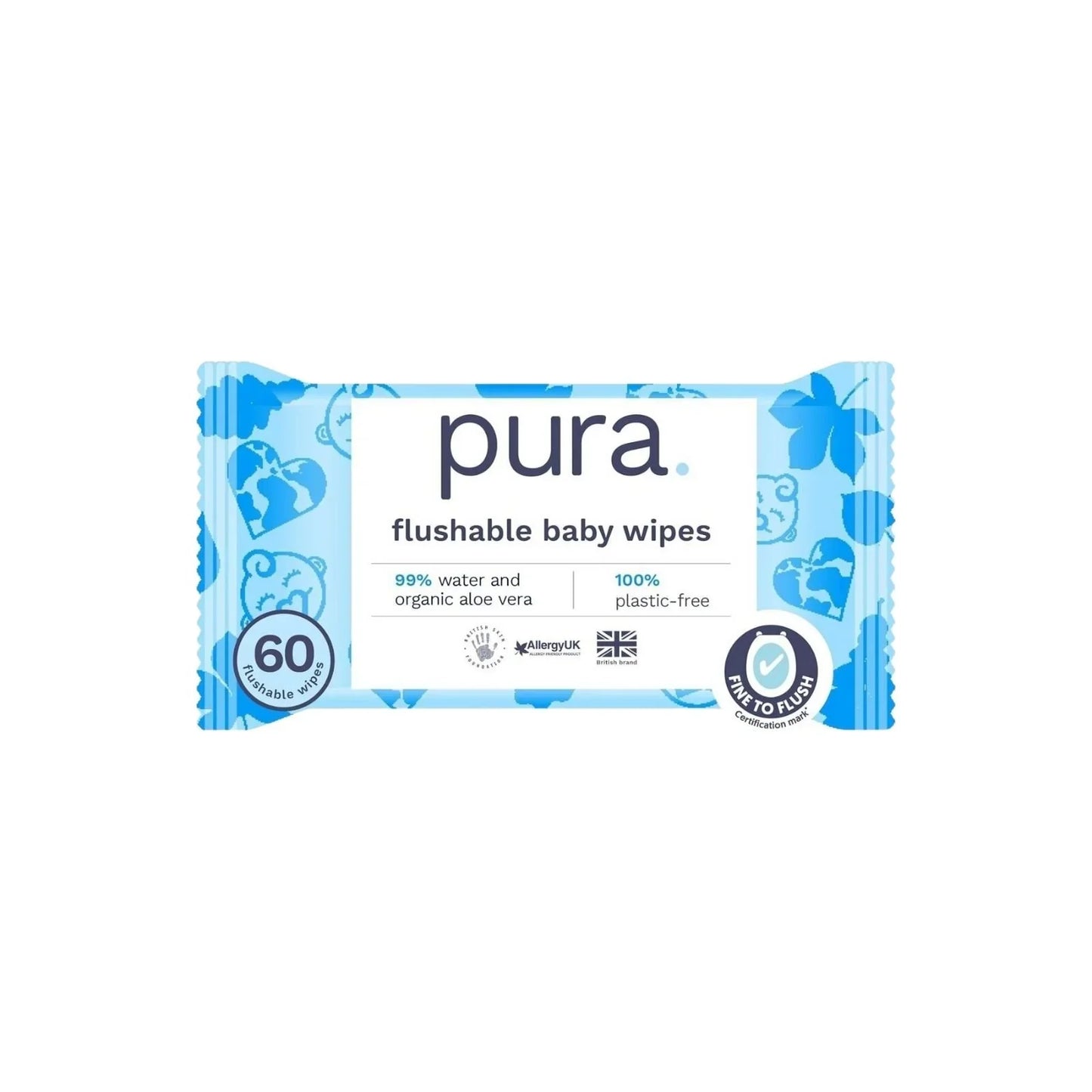 Pura Wipes Flushable 60 pcs