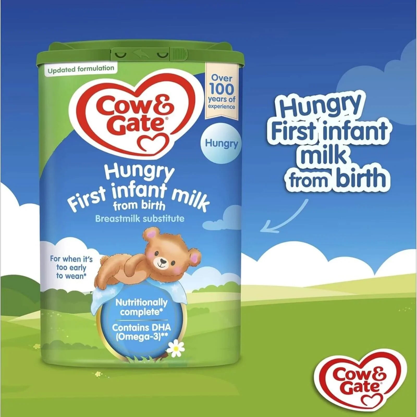 Cow and Gate 1 Hungry Baby Milk Formula 0-6 months 800g