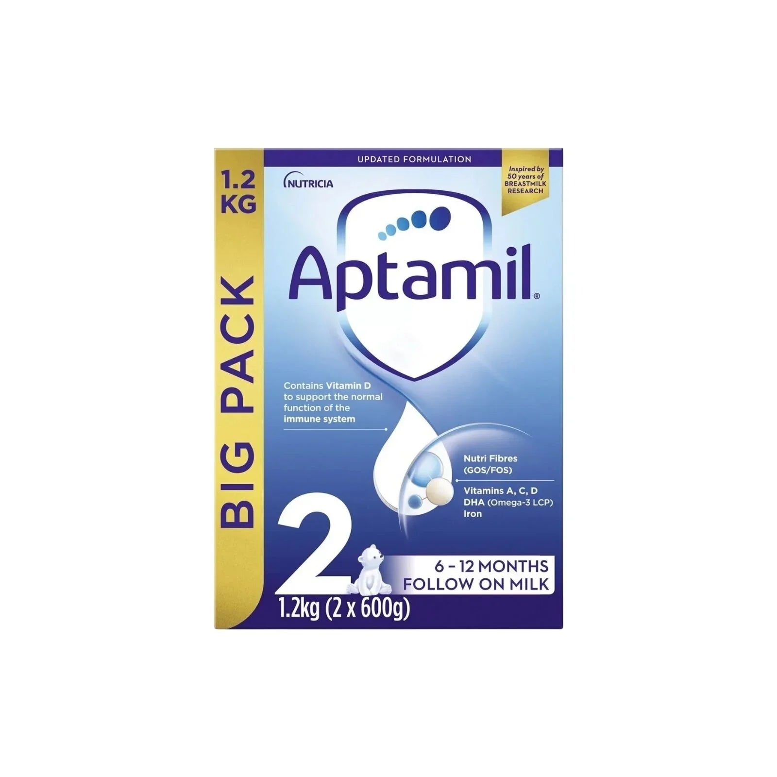 Aptamil 2 Follow On Milk Formula 6-12 months 1.2kg (2x600g)