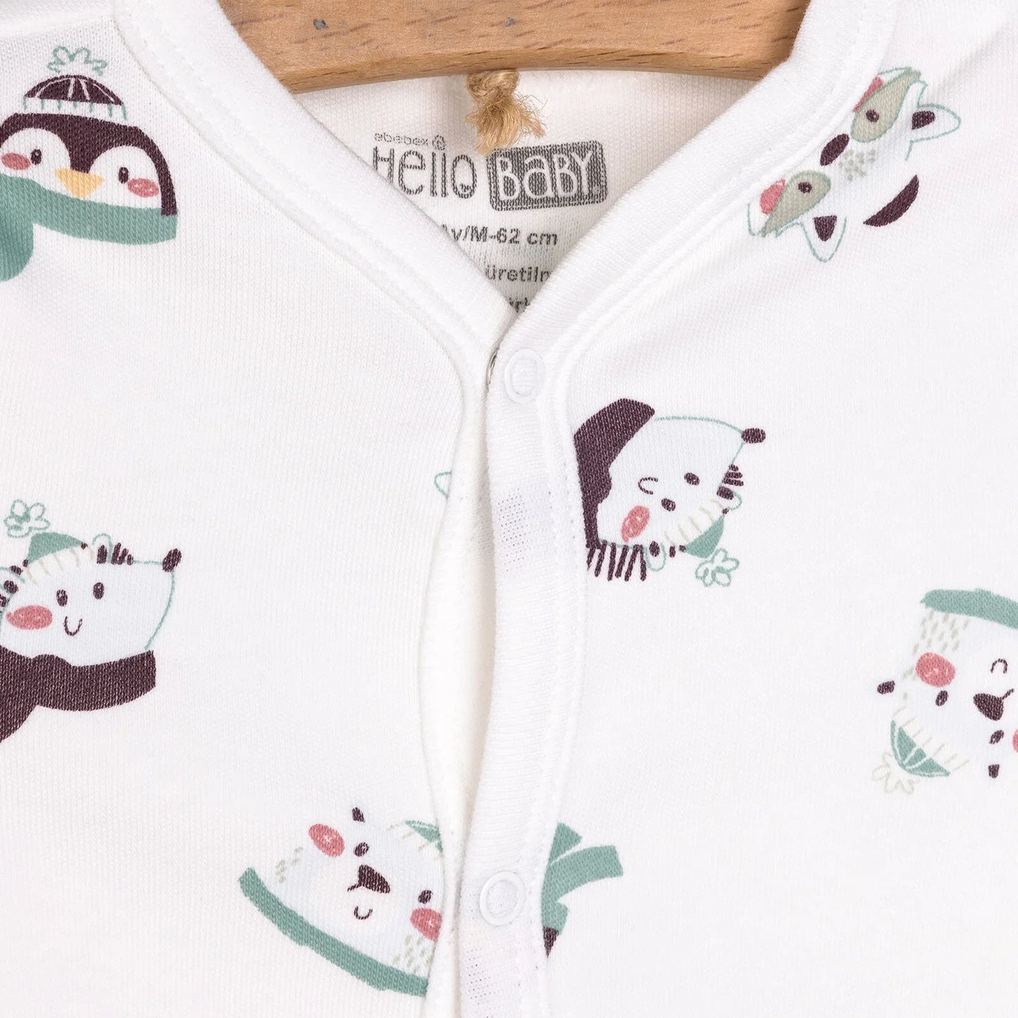 HelloBaby Footed Jumpsuit with Hat - Ecru