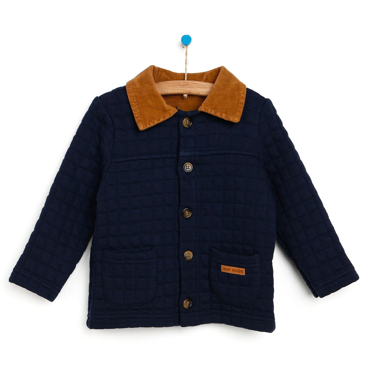Tuffy Quilted Cardigan - Navy Blue