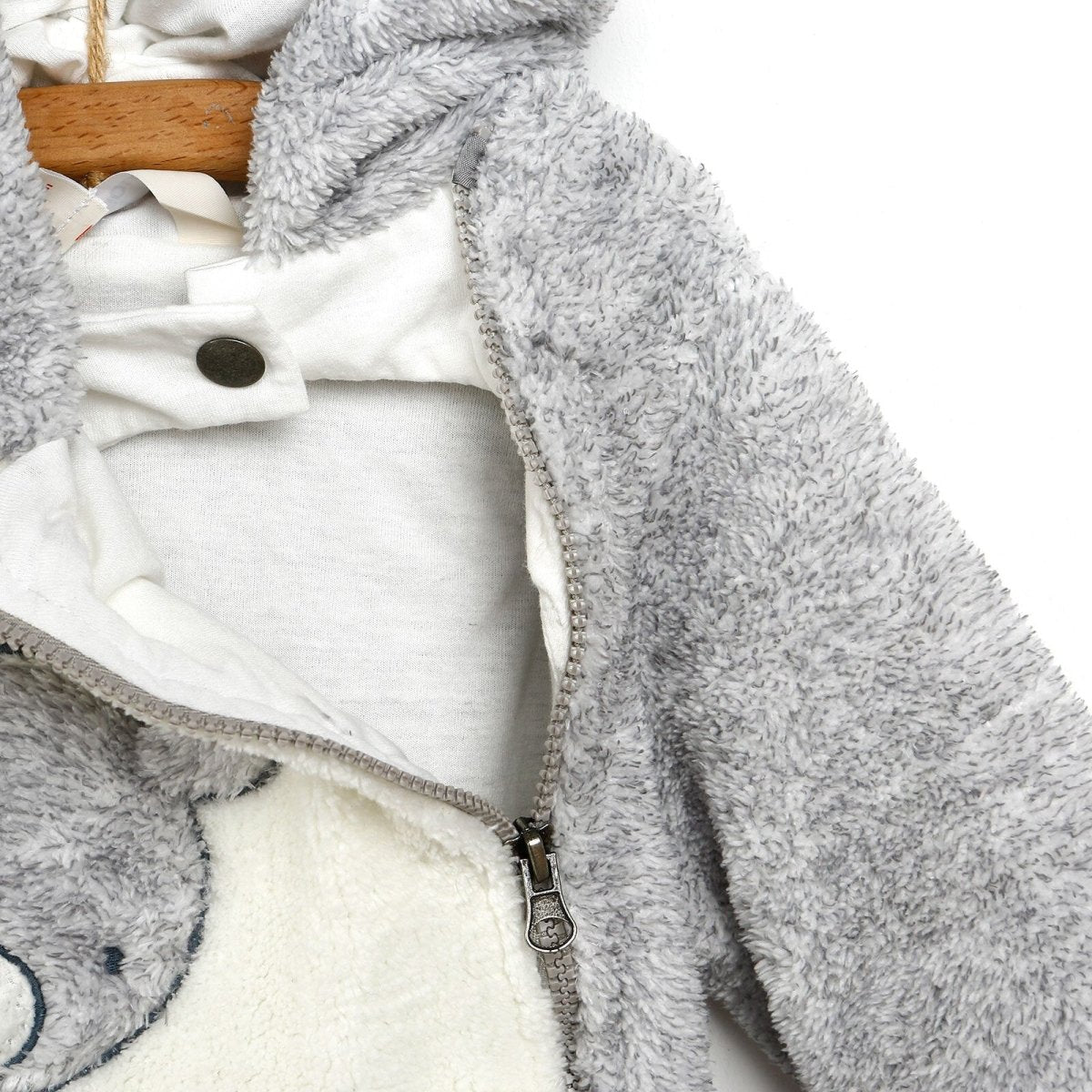 Midimod Newborn Welsoft Kangaroo Footed Jumpsuit - Grey