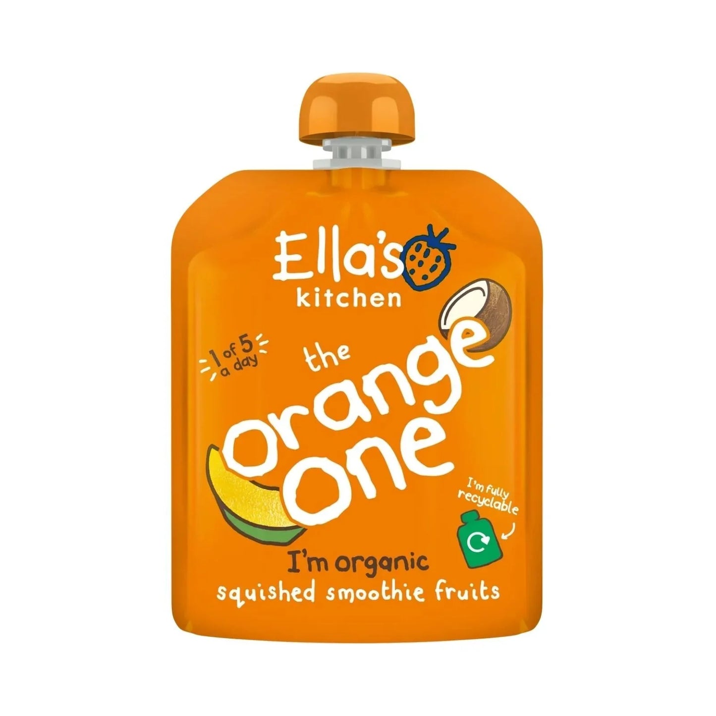 Ella's Kitchen Smoothie Organic The Orange One Multipack Baby Food Pouch 6+ months 450g (5x90g)