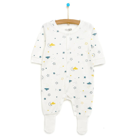 HelloBaby Newborn Baby Boy Footed Jumpsuit - Multicolour