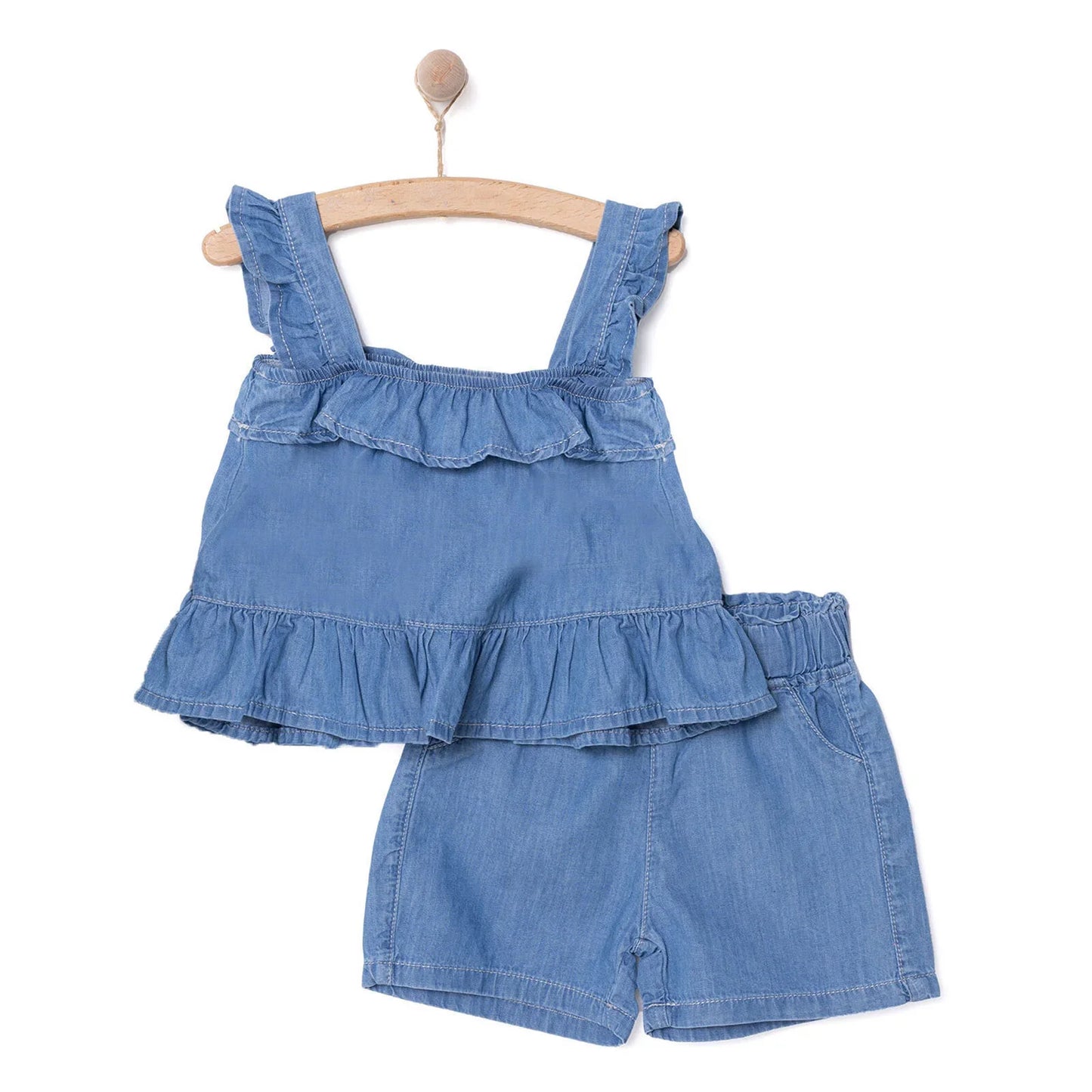 HelloBaby Daisy Girl Blouse & Shorts - Indigo