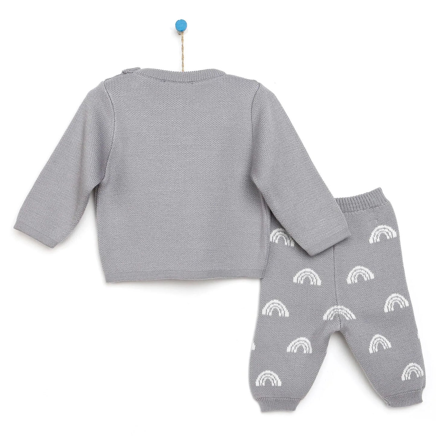 HelloBaby Newborn Rainbow Knit Sweatshirt Starter Set - Grey