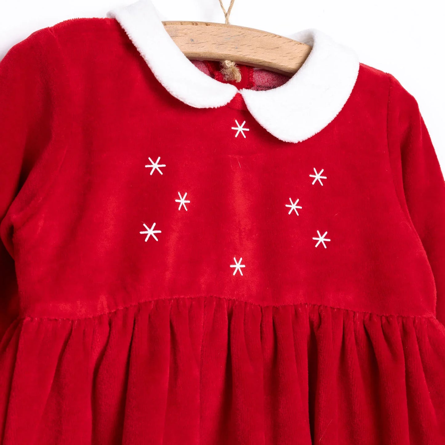 HelloBaby Newborn Girl Velvet Dress - Red