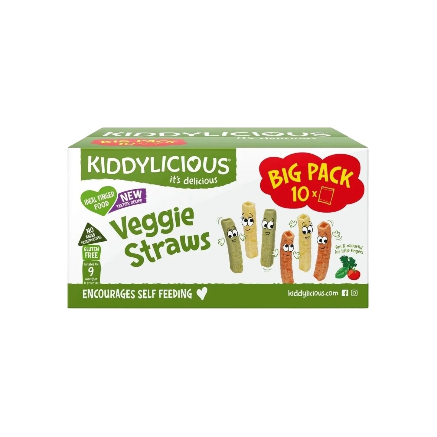 Kiddylicious Veggie Straws Bulk Box 9+ months 120g (10x12g)