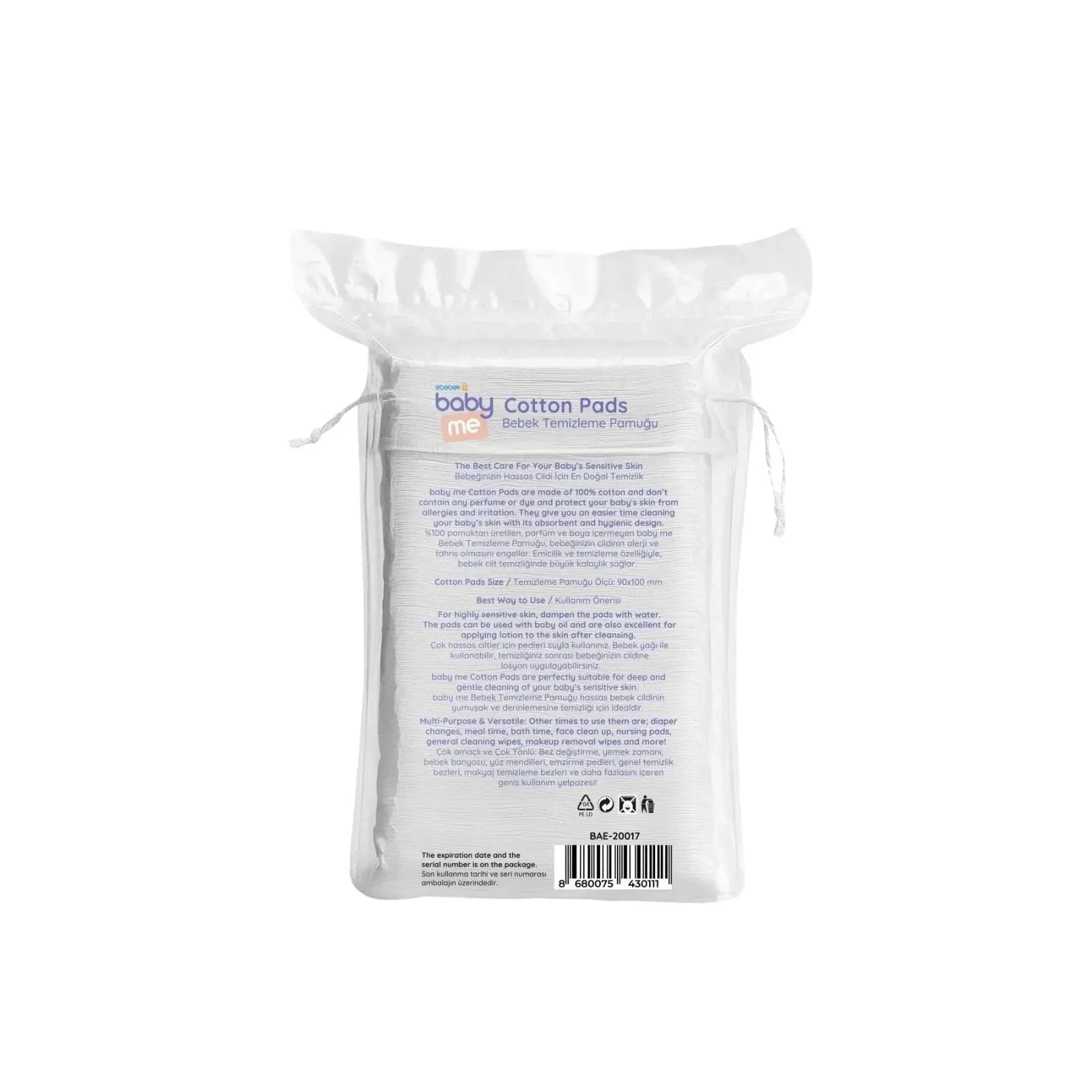 baby me Baby Cleaning Cotton Pads 60 pcs - mezetto