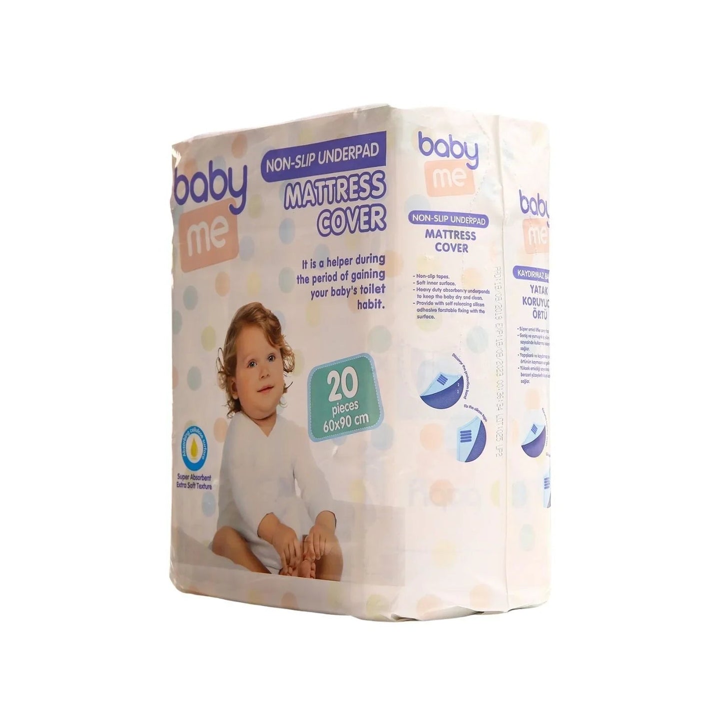 baby me Non - Slip Underpad Mattress Cover 60x90cm 20 pcs - mezetto