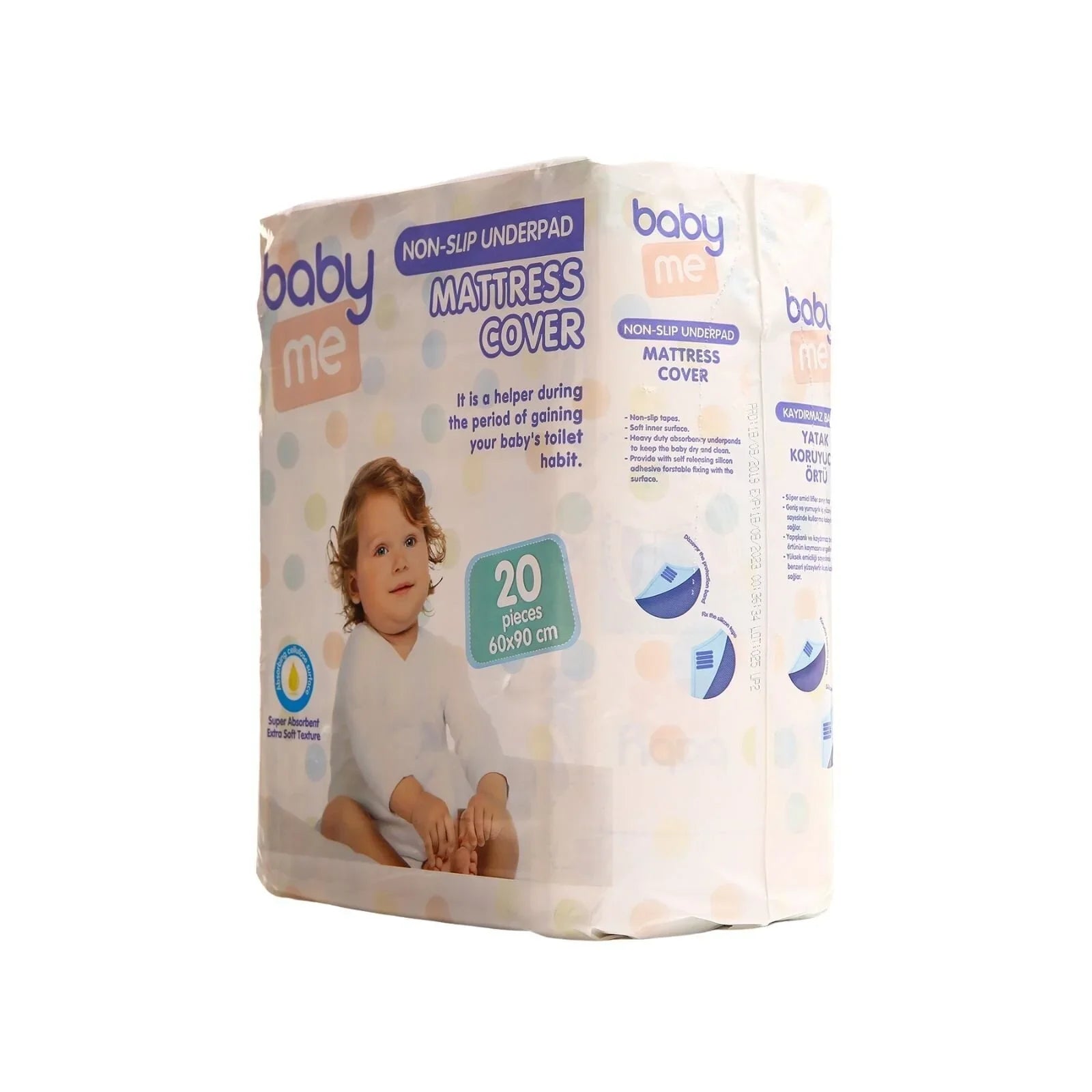 baby me Non - Slip Underpad Mattress Cover 60x90cm 20 pcs - mezetto