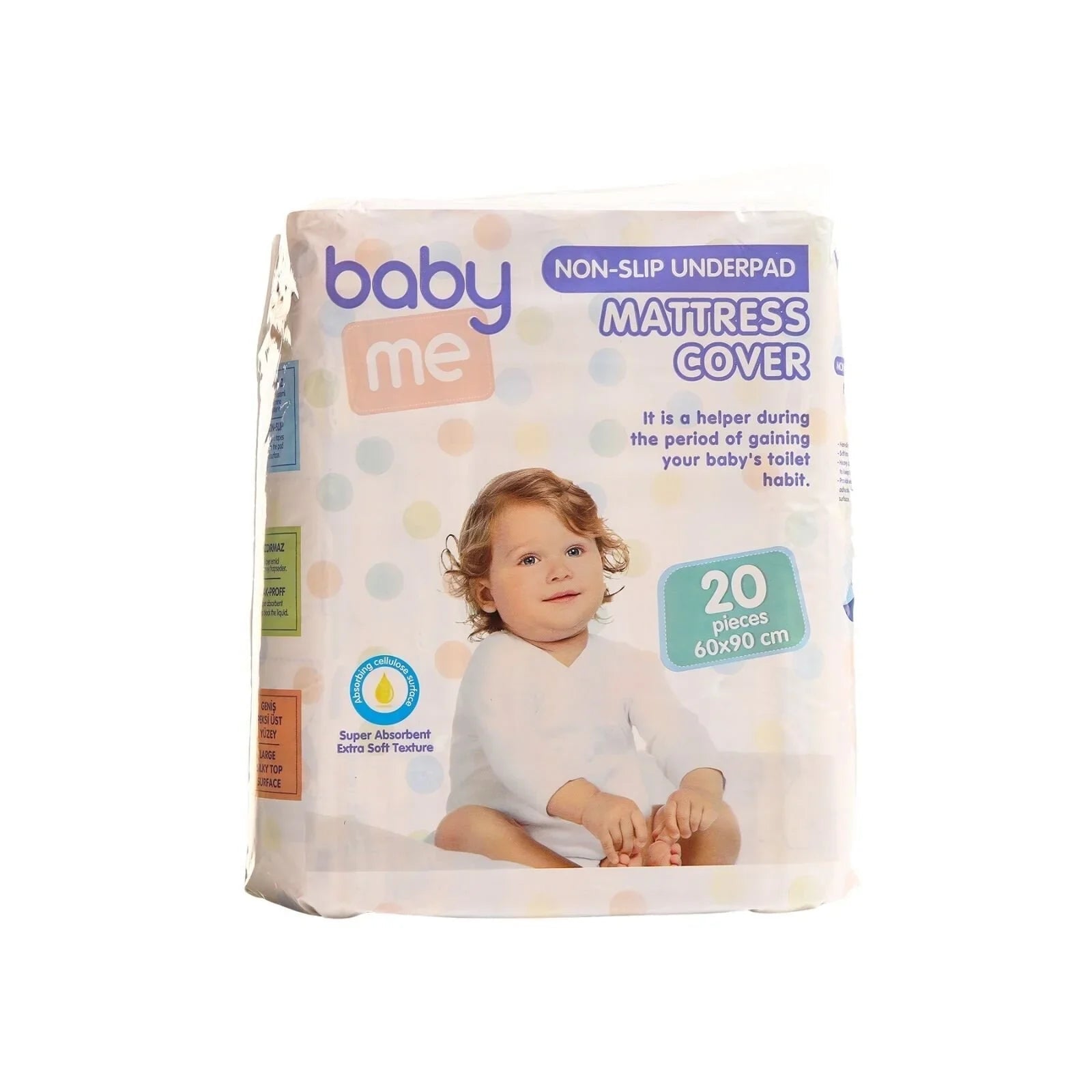 baby me Non - Slip Underpad Mattress Cover 60x90cm 20 pcs - mezetto