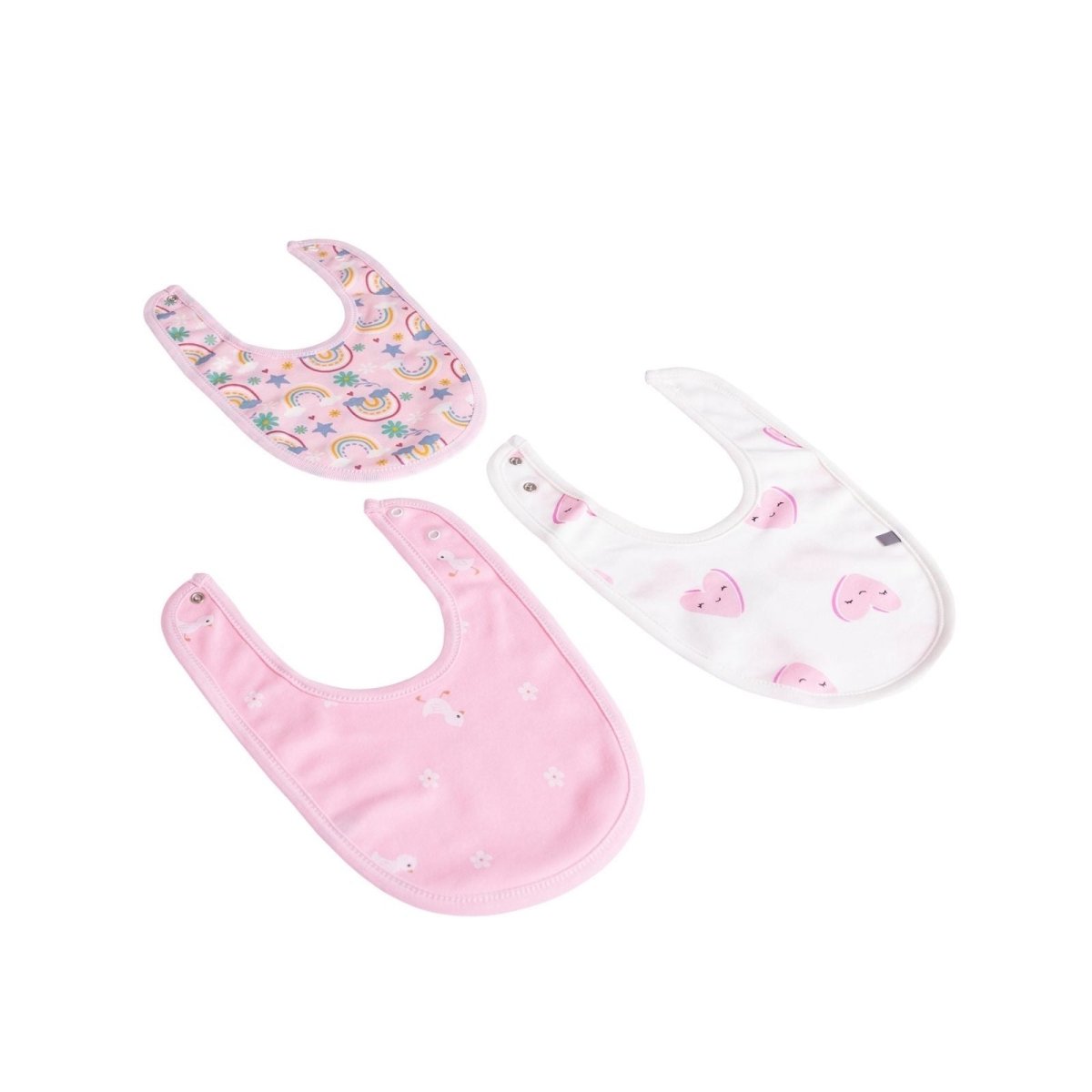 baby me Pink Baby Bib Pack of 3 - mezetto