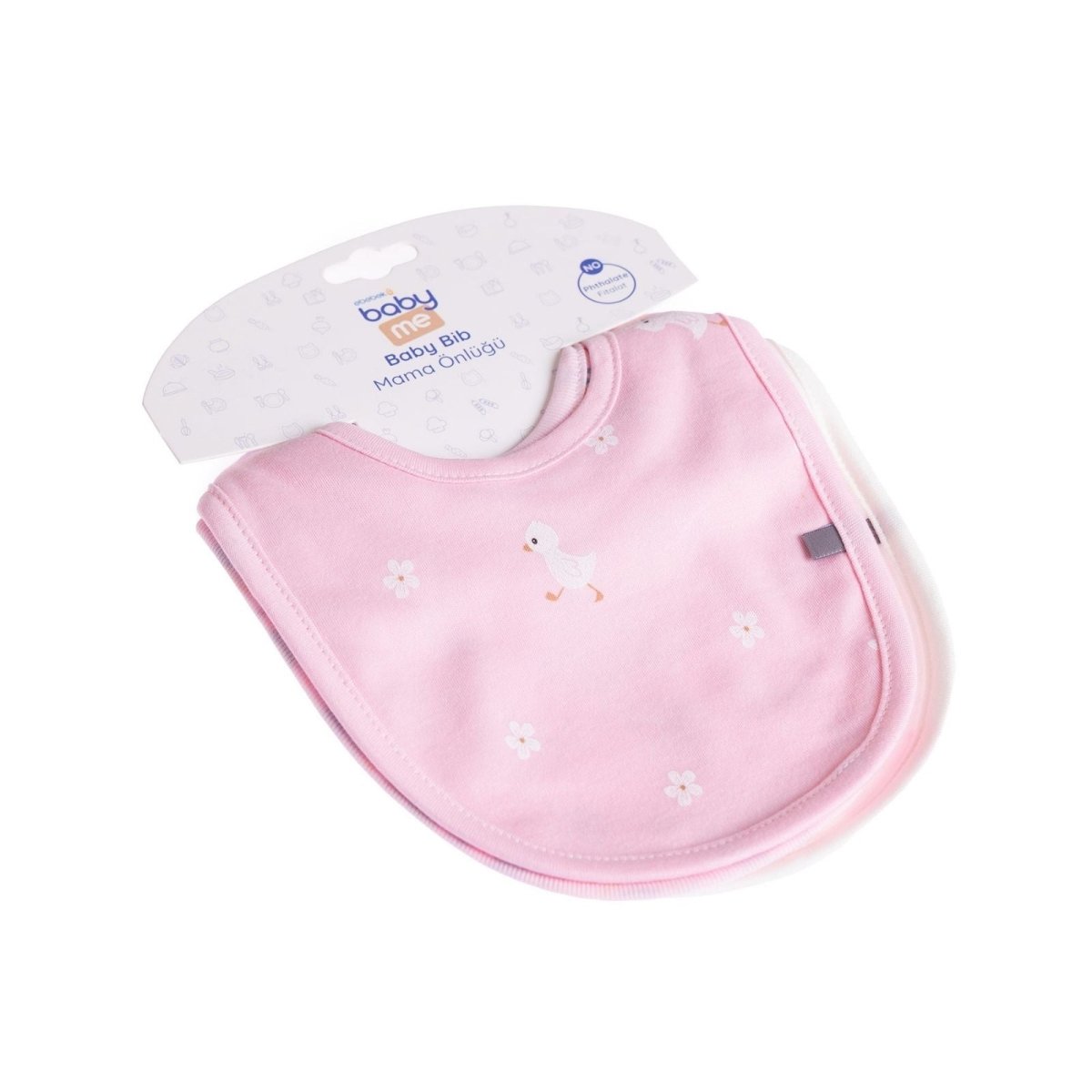 baby me Pink Baby Bib Pack of 3 - mezetto