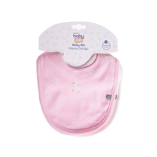 baby me Pink Baby Bib Pack of 3 - mezetto