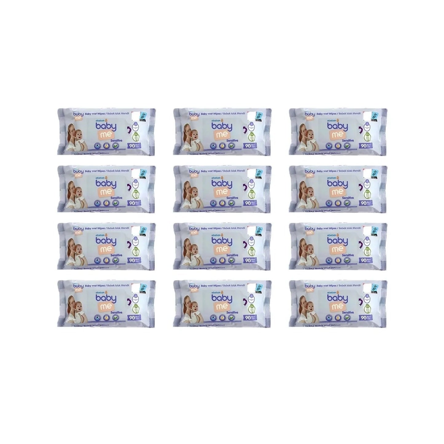 baby me Sensitive Baby Wipes 12x90 pcs - mezetto