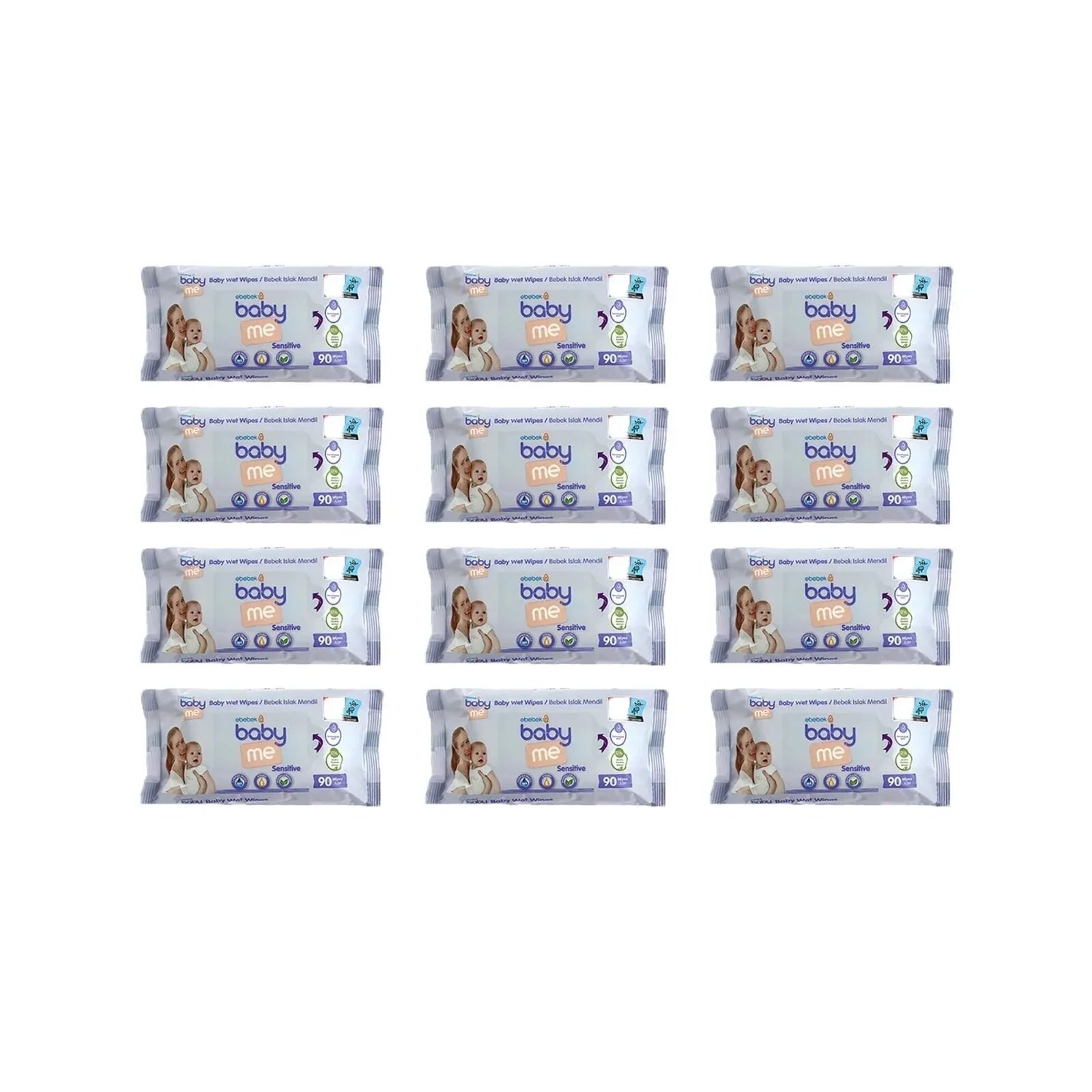 baby me Sensitive Baby Wipes 12x90 pcs - mezetto