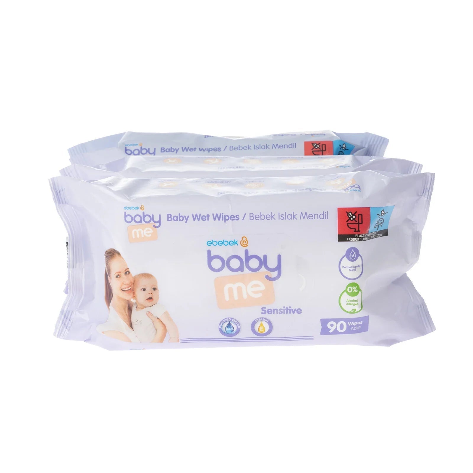 baby me Sensitive Wipes 3x90 pcs - mezetto