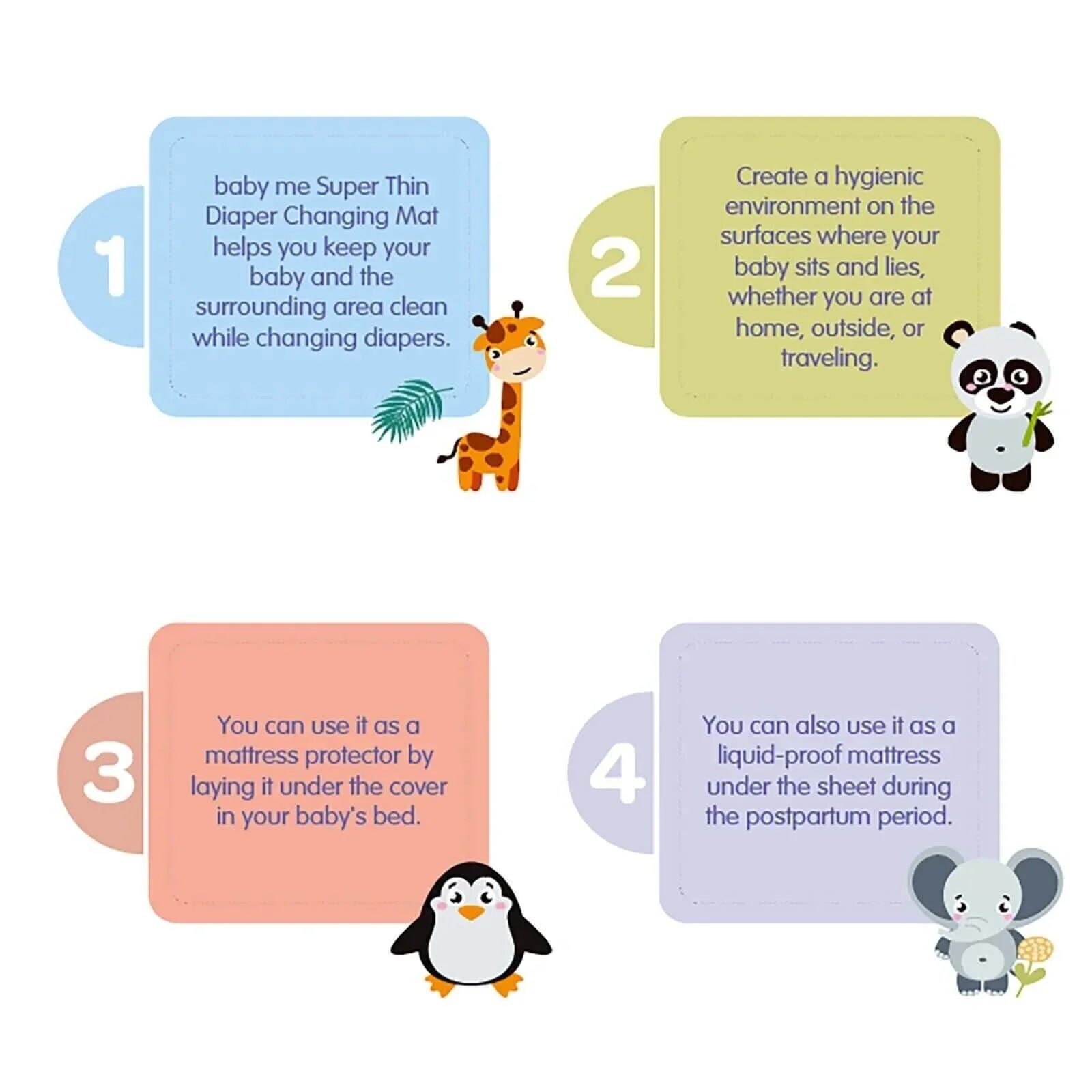 baby me Super Thin Baby Nappy Changing Mats 60x90cm - 40 pcs - mezetto