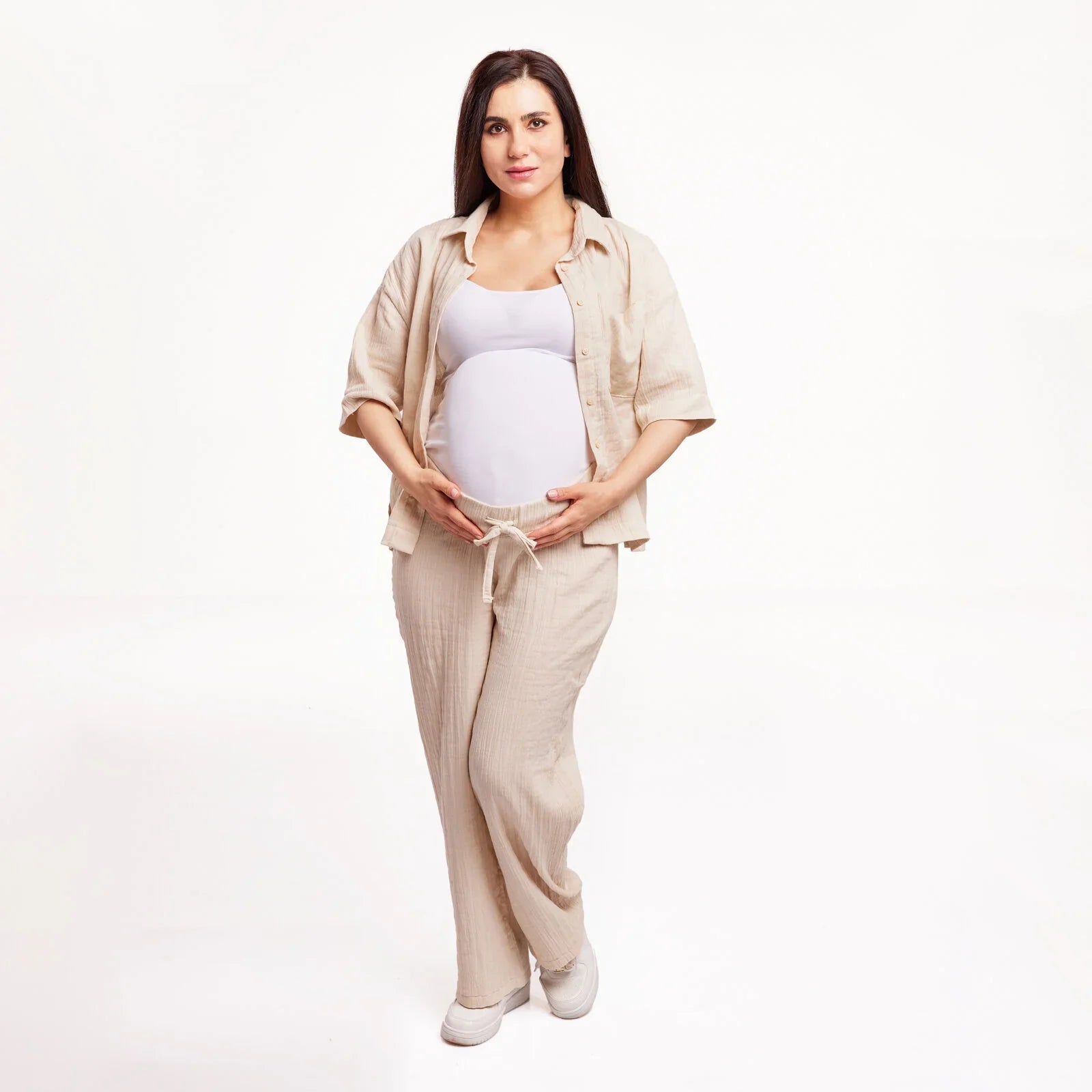 baby mom Maternity Tshirt - Beige - mezetto
