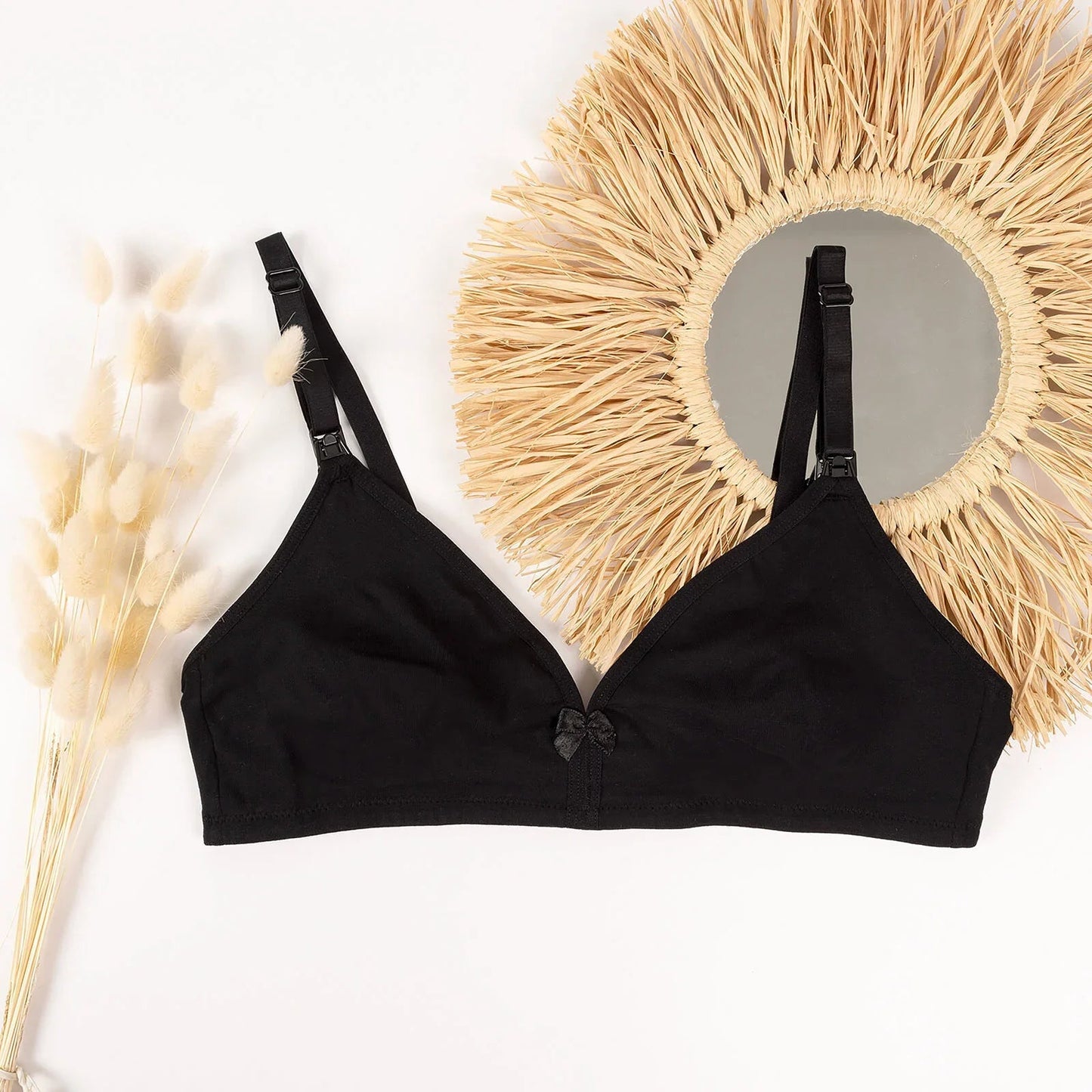 baby mom Non Padded Nursing Bra - Black - mezetto