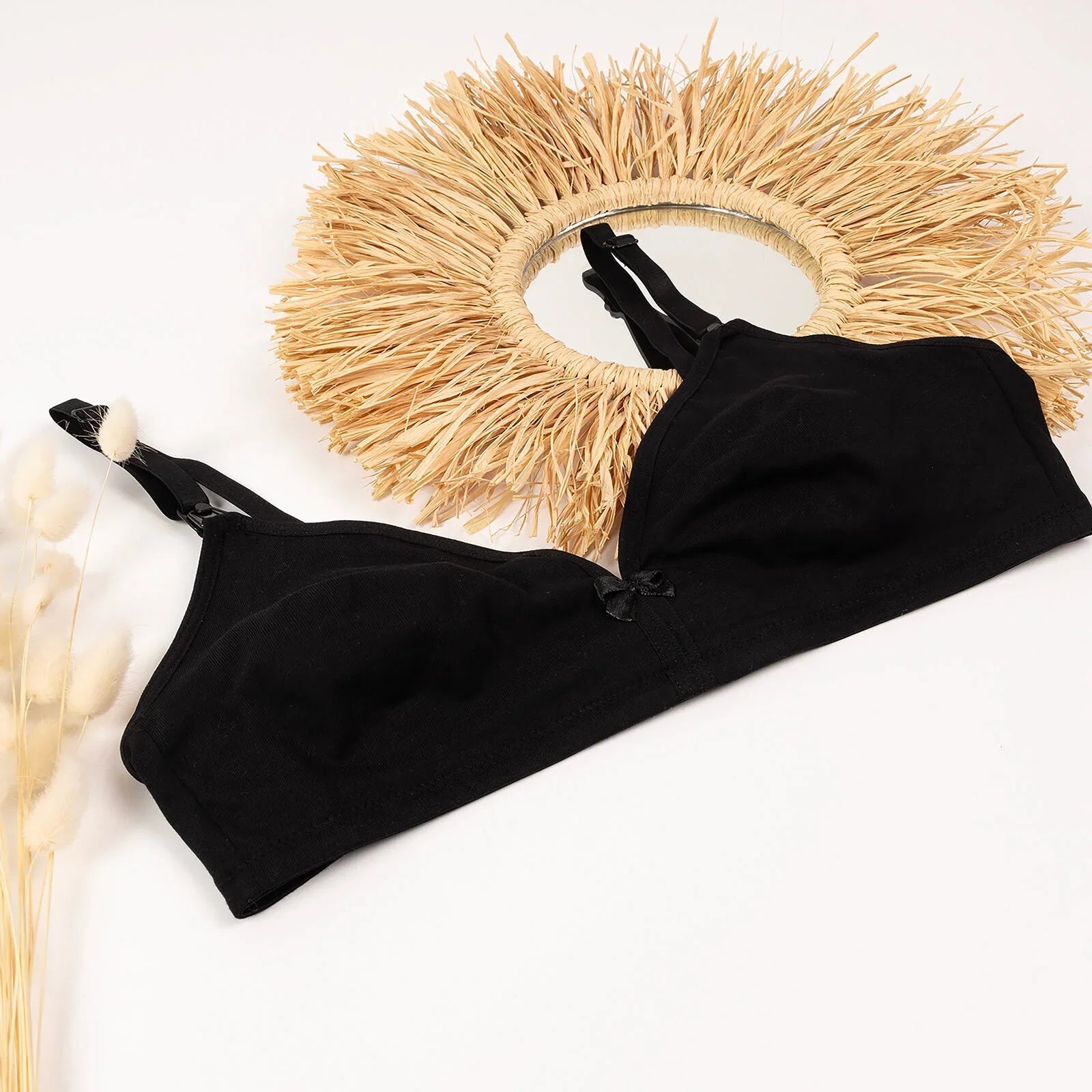 baby mom Non Padded Nursing Bra - Black - mezetto