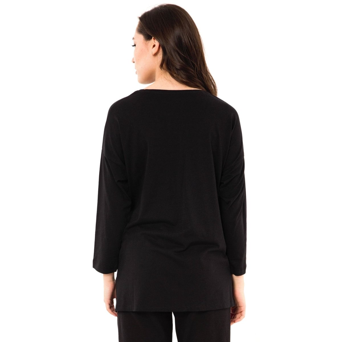 baby mom Tshirt Long Sleeve - Black - mezetto