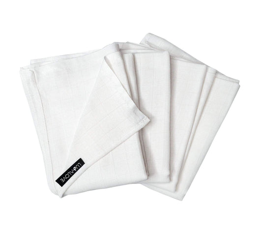 Baby muslin cloths - set of 4 - white