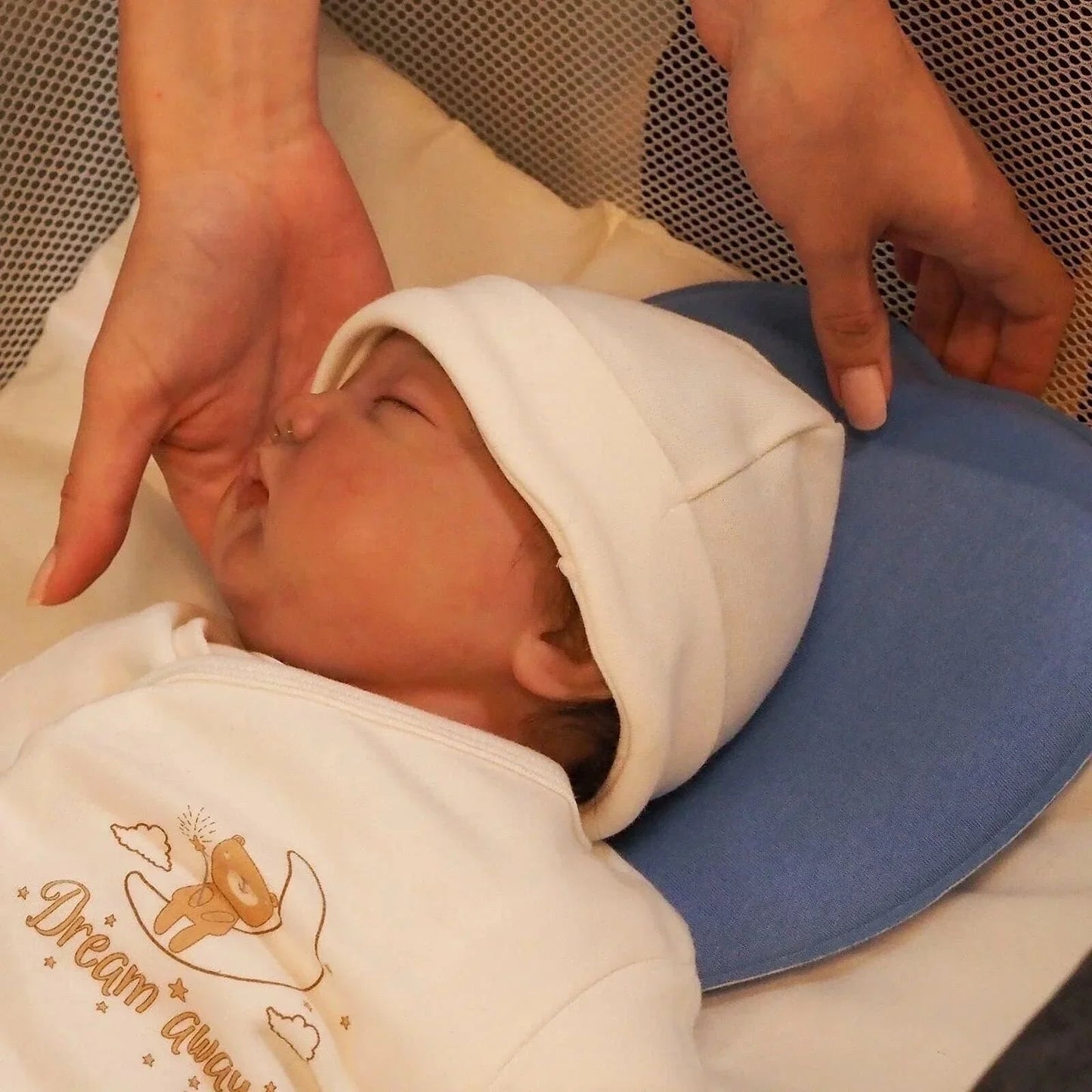 baby plus Baby Flat Head Pillow - Blue - mezetto