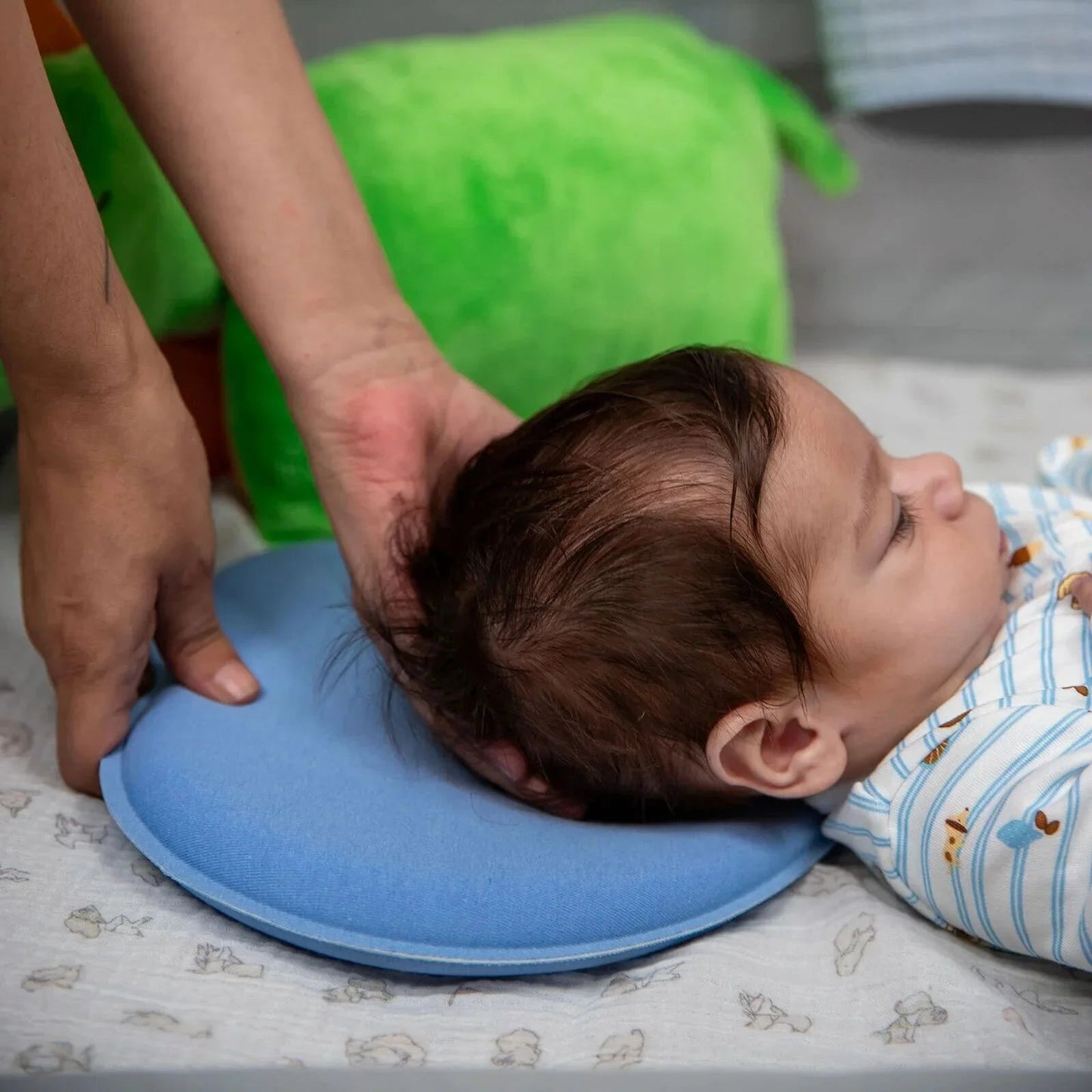 baby plus Baby Flat Head Pillow - Blue - mezetto