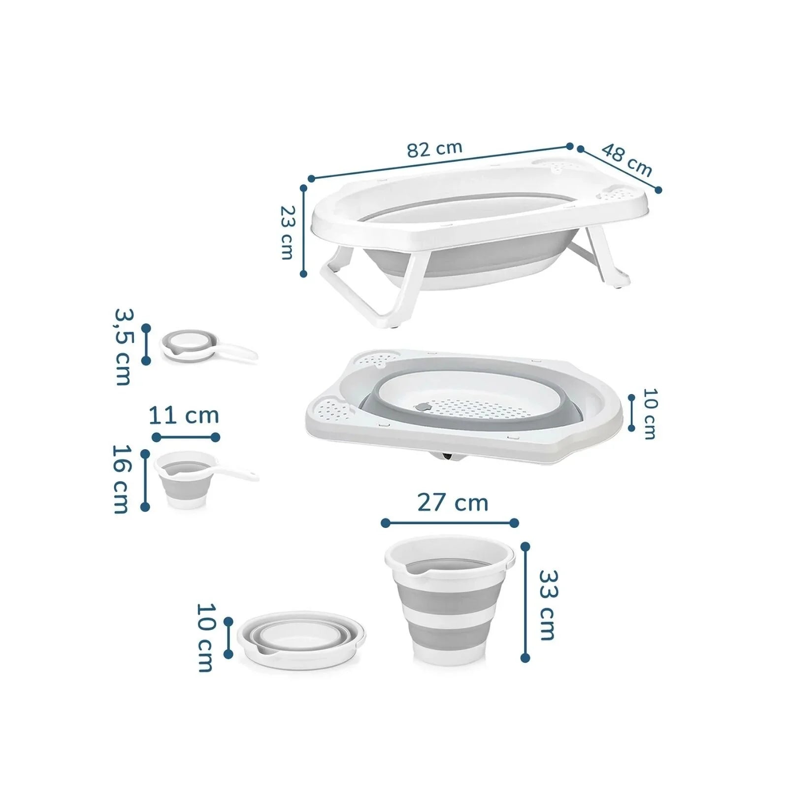 baby plus Foldable Bathtub Set 3 Pcs - mezetto