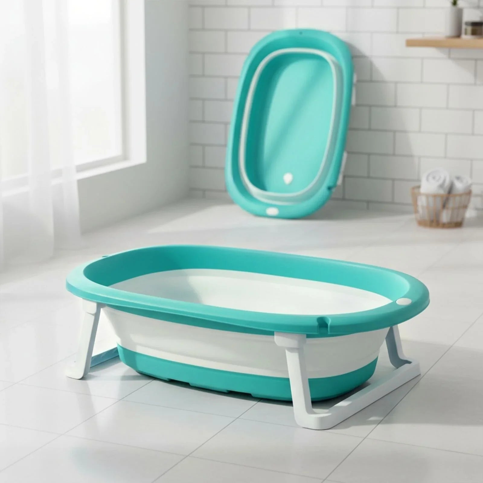 baby plus Foldable Bathtub with Plug - mezetto