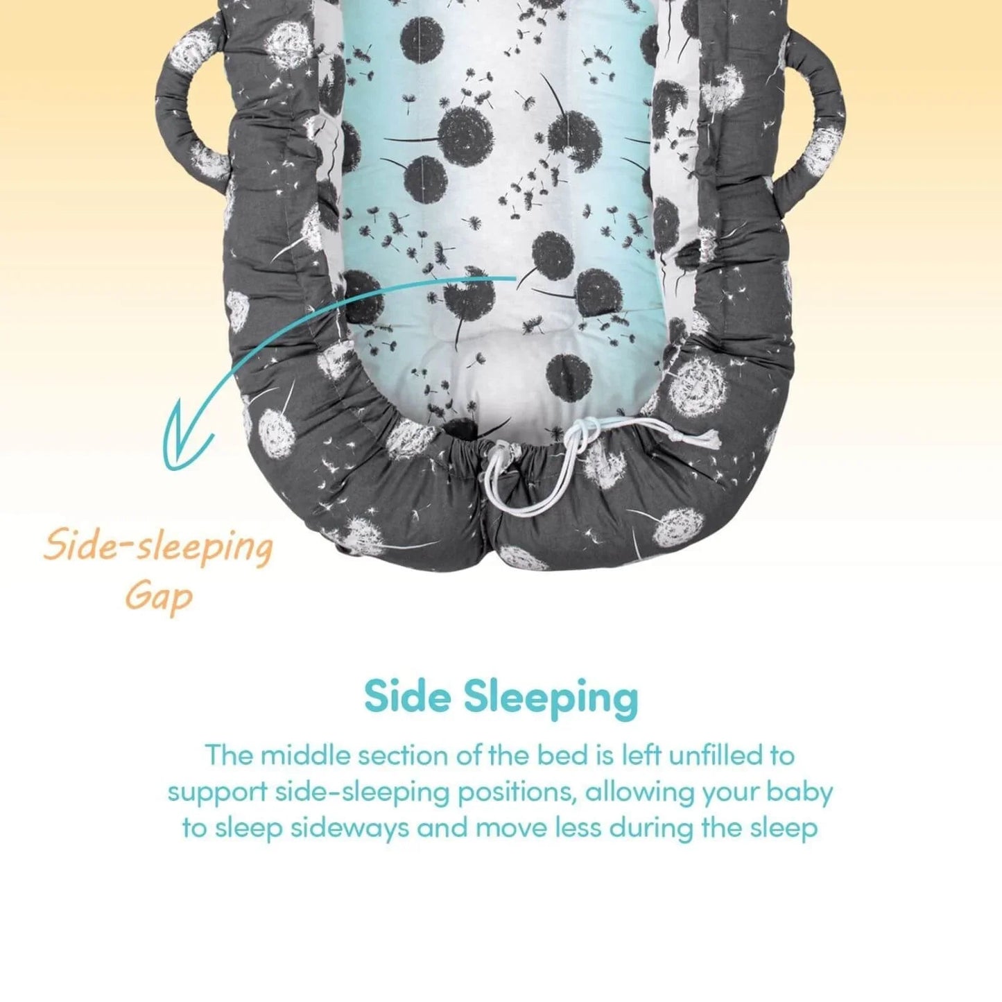 baby plus Mother Side Baby Reflux Bed Dandelion - mezetto