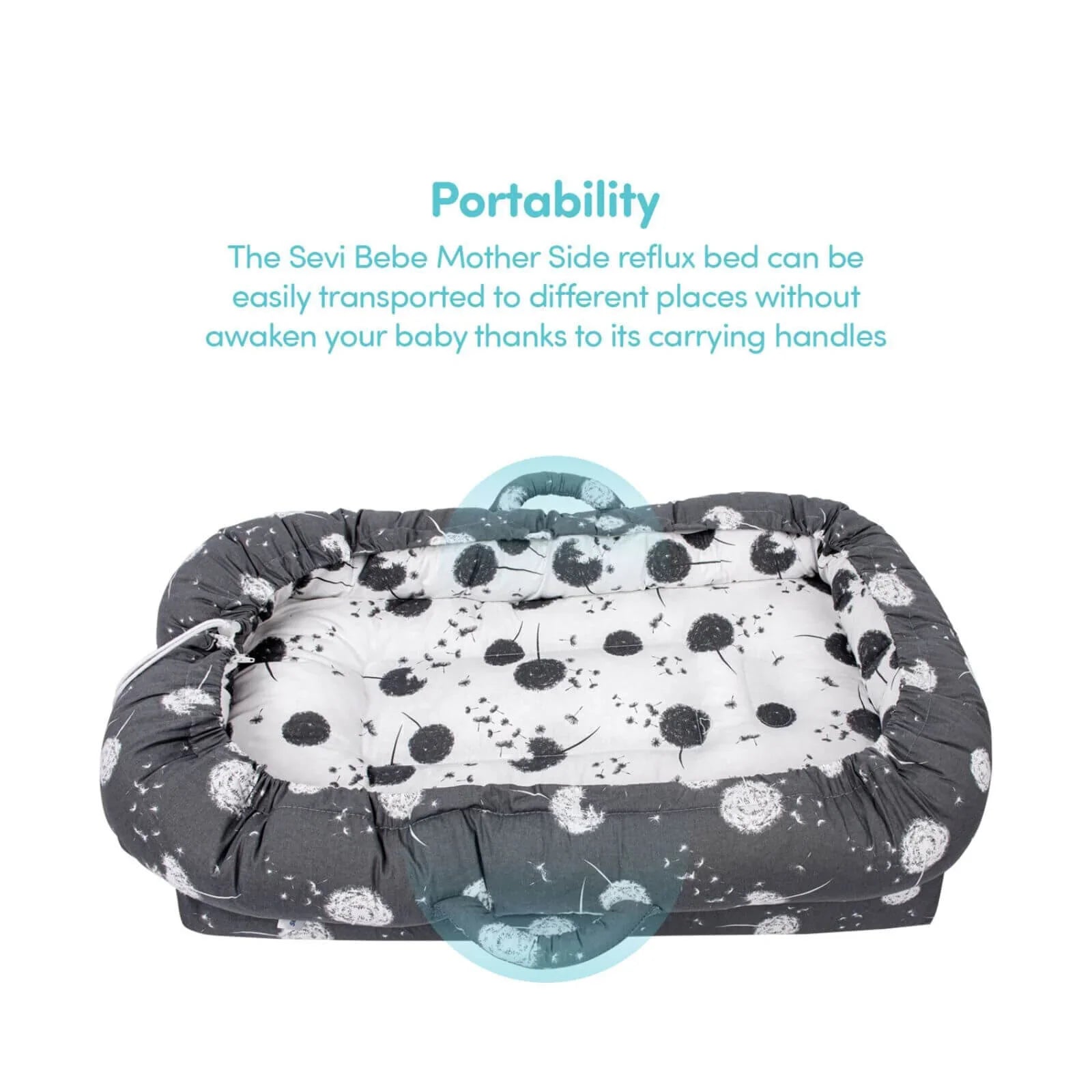 baby plus Mother Side Baby Reflux Bed Dandelion - mezetto