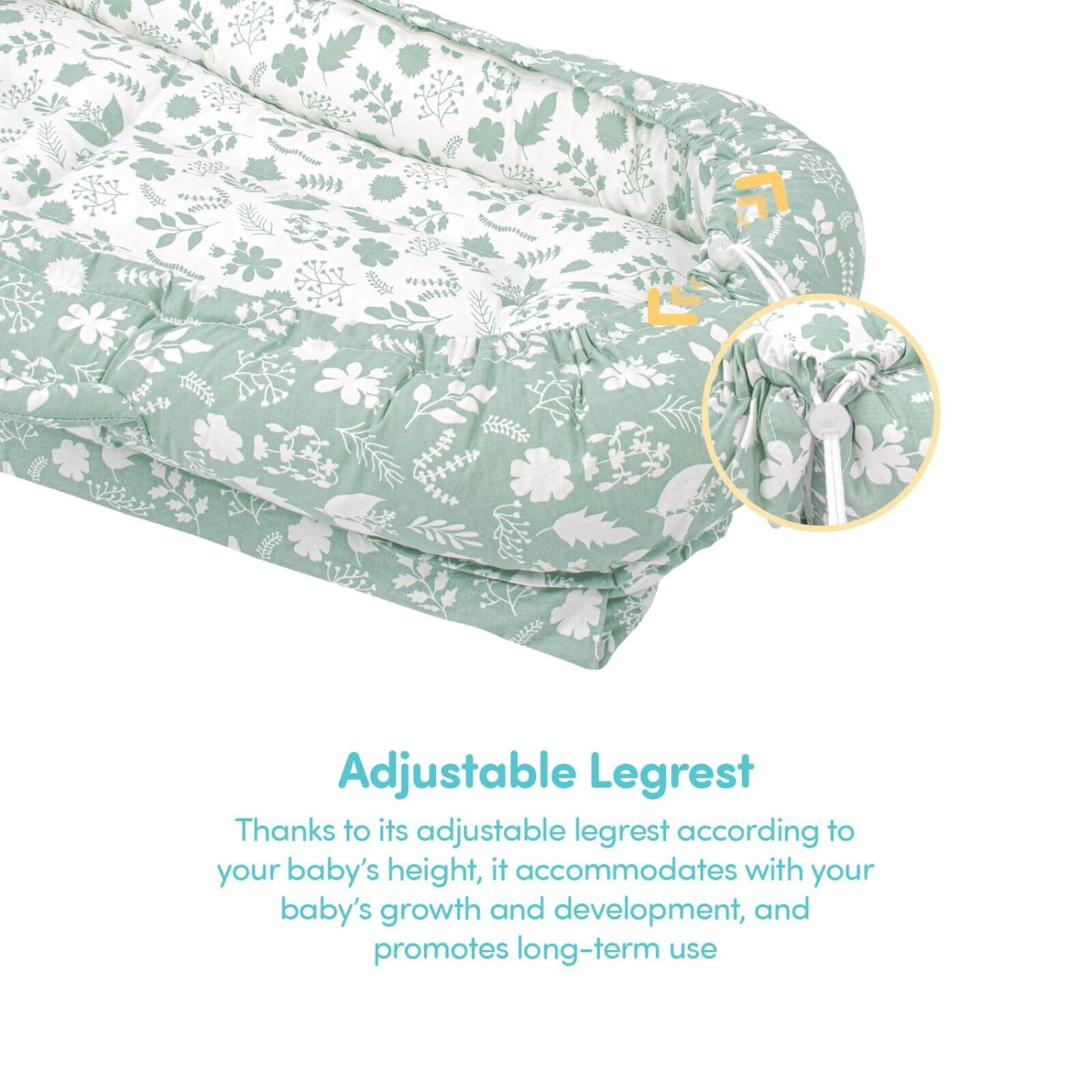 baby plus Mother Side Baby Reflux Bed - Green - mezetto