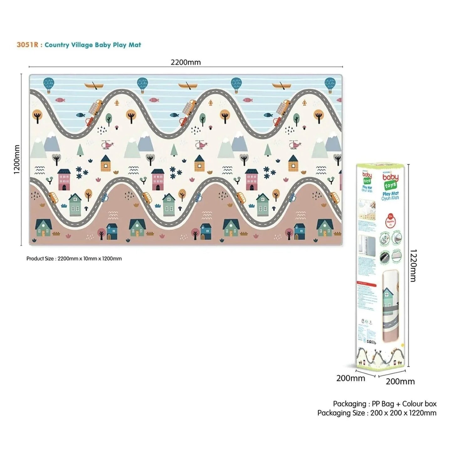 baby toys Foldable City Playmat - mezetto