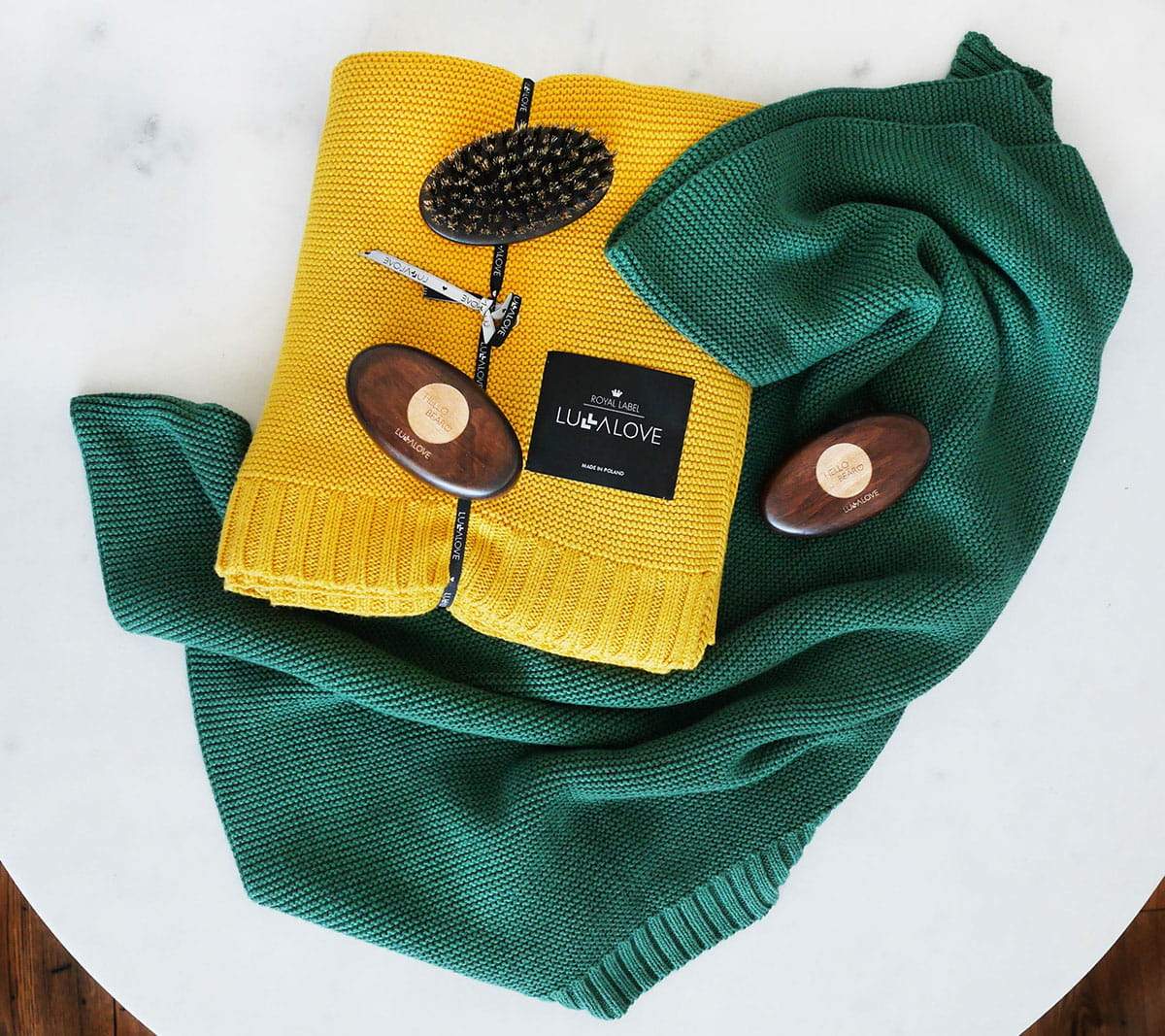 Bamboo baby blanket - Bottle green - Classic knit