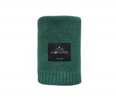 Bamboo baby blanket - Bottle green - Classic knit